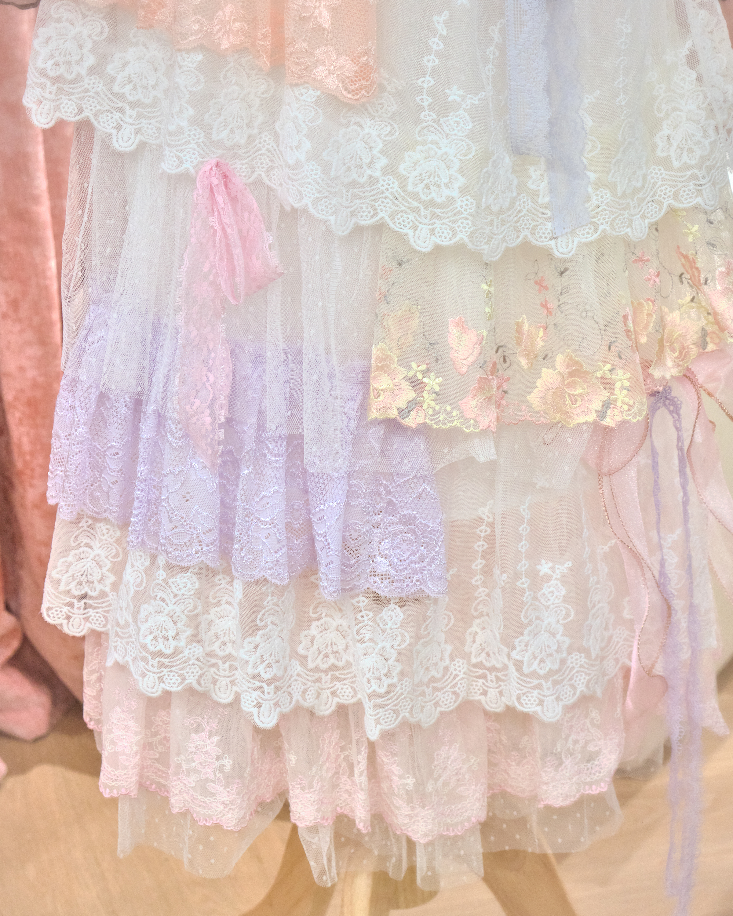 13150 Pastel Ombré Multi-Layer Embroidery Lace Cake Skirt