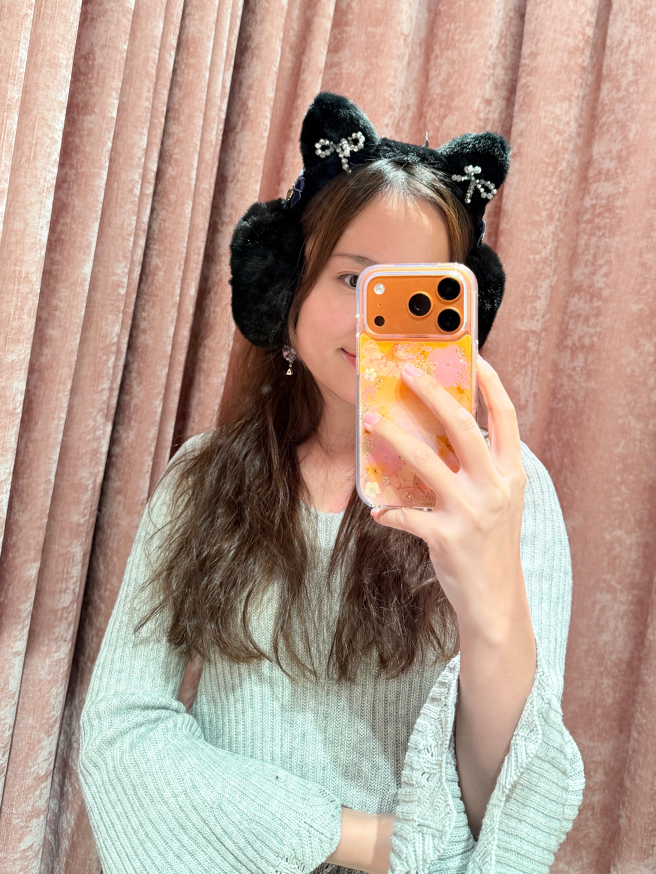 13161 Snow-Petal Gemstone Cloud Cat Earmuffs