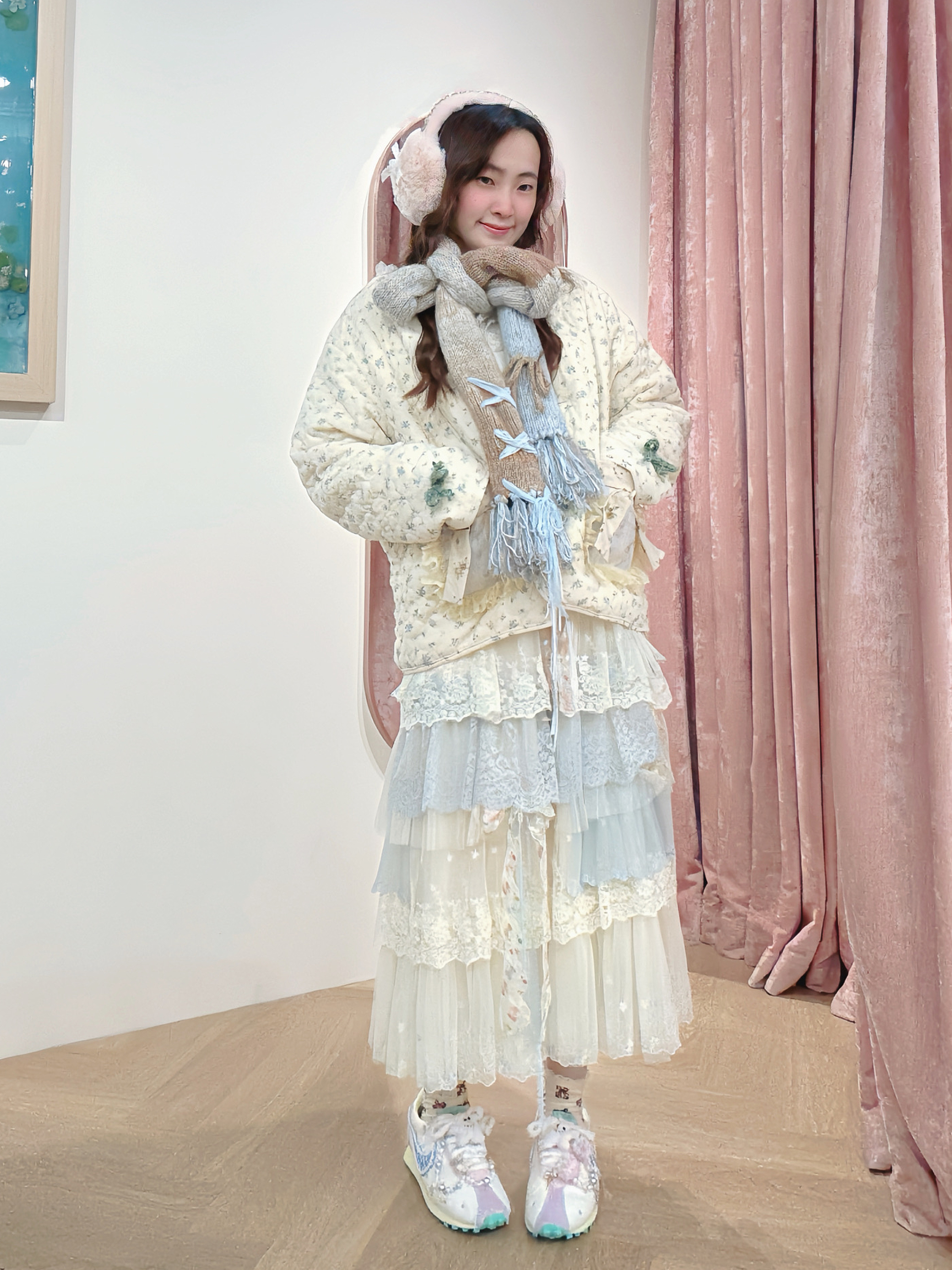 13149 Pastel Ombré Multi-Layer Embroidery Lace Cake Skirt