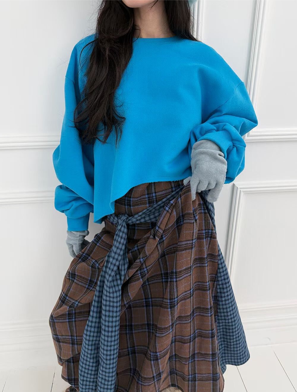 造型下擺短版刷毛衛衣