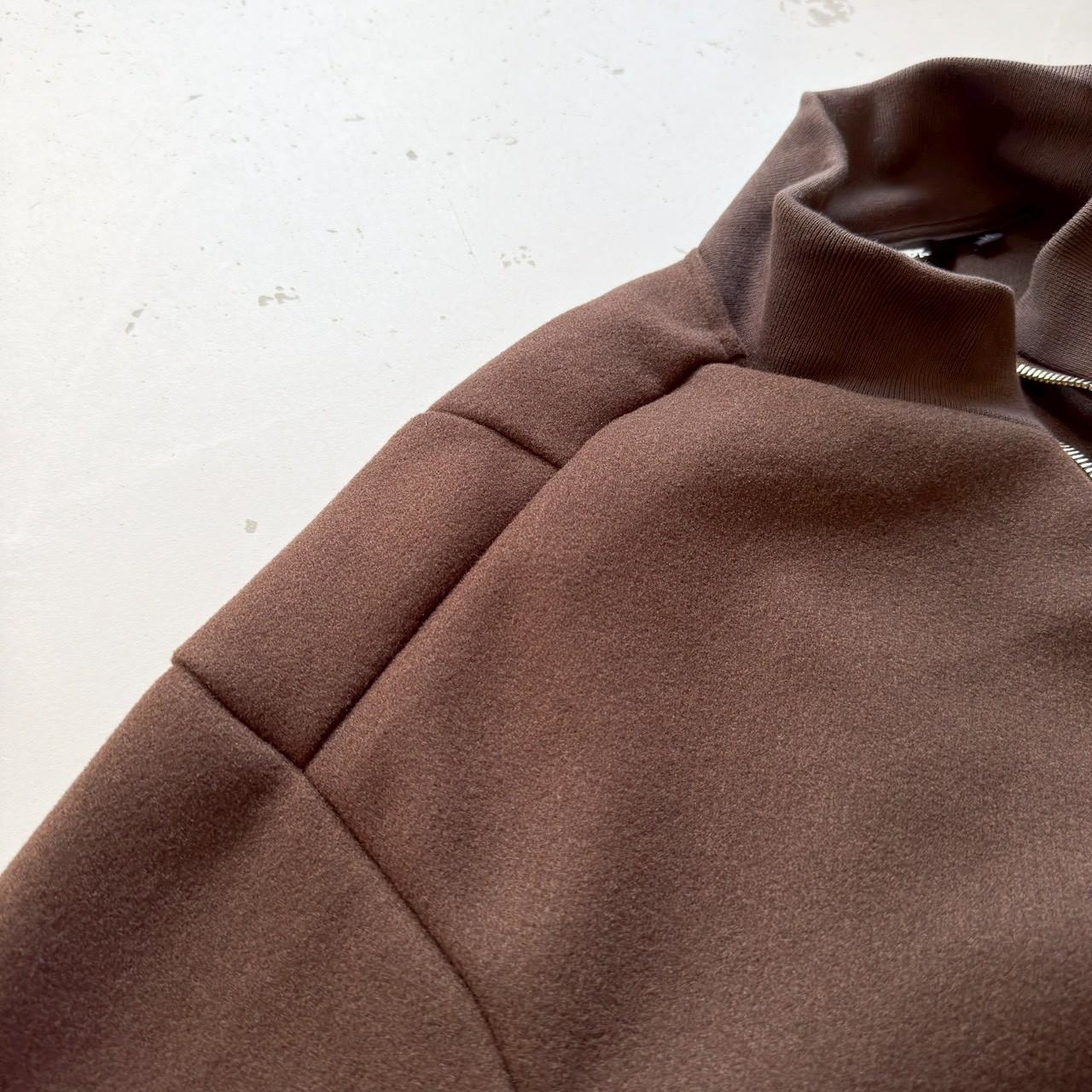 毛呢立領螺紋短版廓型外套 98339