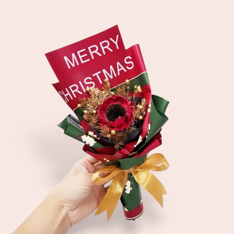 聖誕節乾燥花束,聖誕節花束,聖誕節禮物,Christmas dried flower bouquet (includes a transparent bouquet bag)