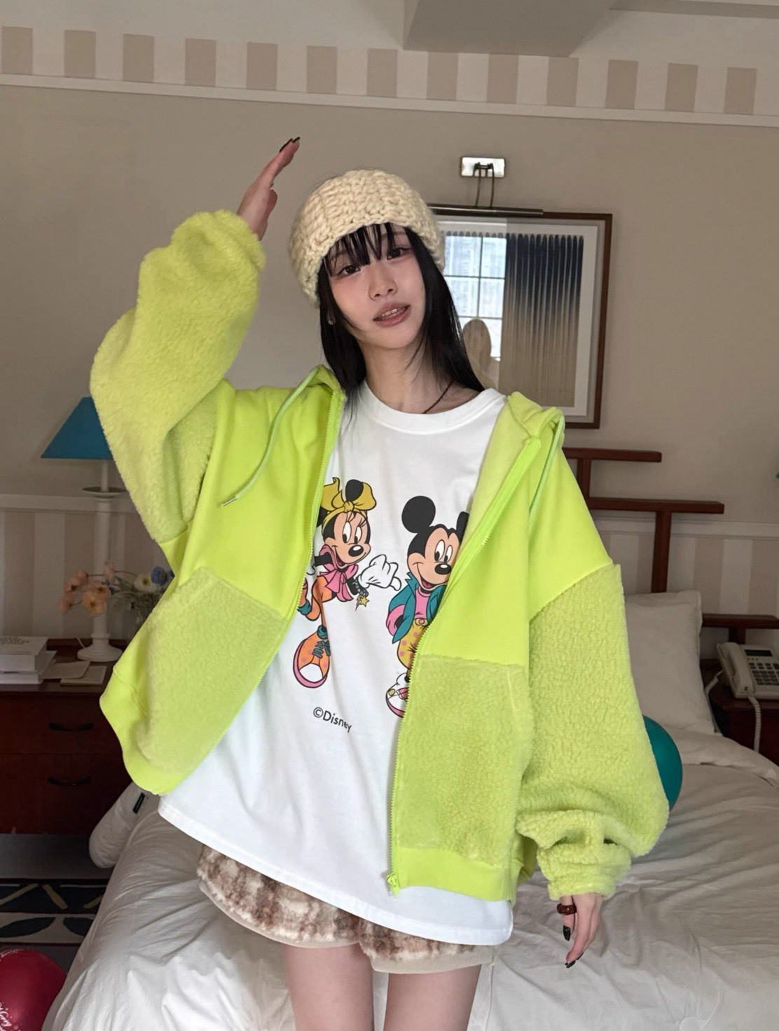 DELINE 寬鬆卡通連帽外套・加厚保暖版