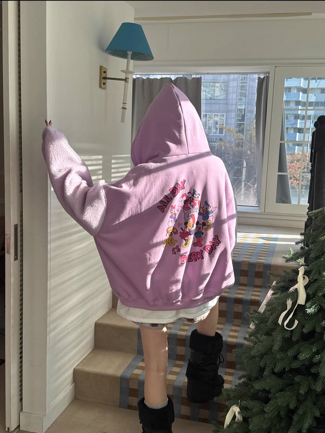 DELINE 寬鬆卡通連帽外套・加厚保暖版