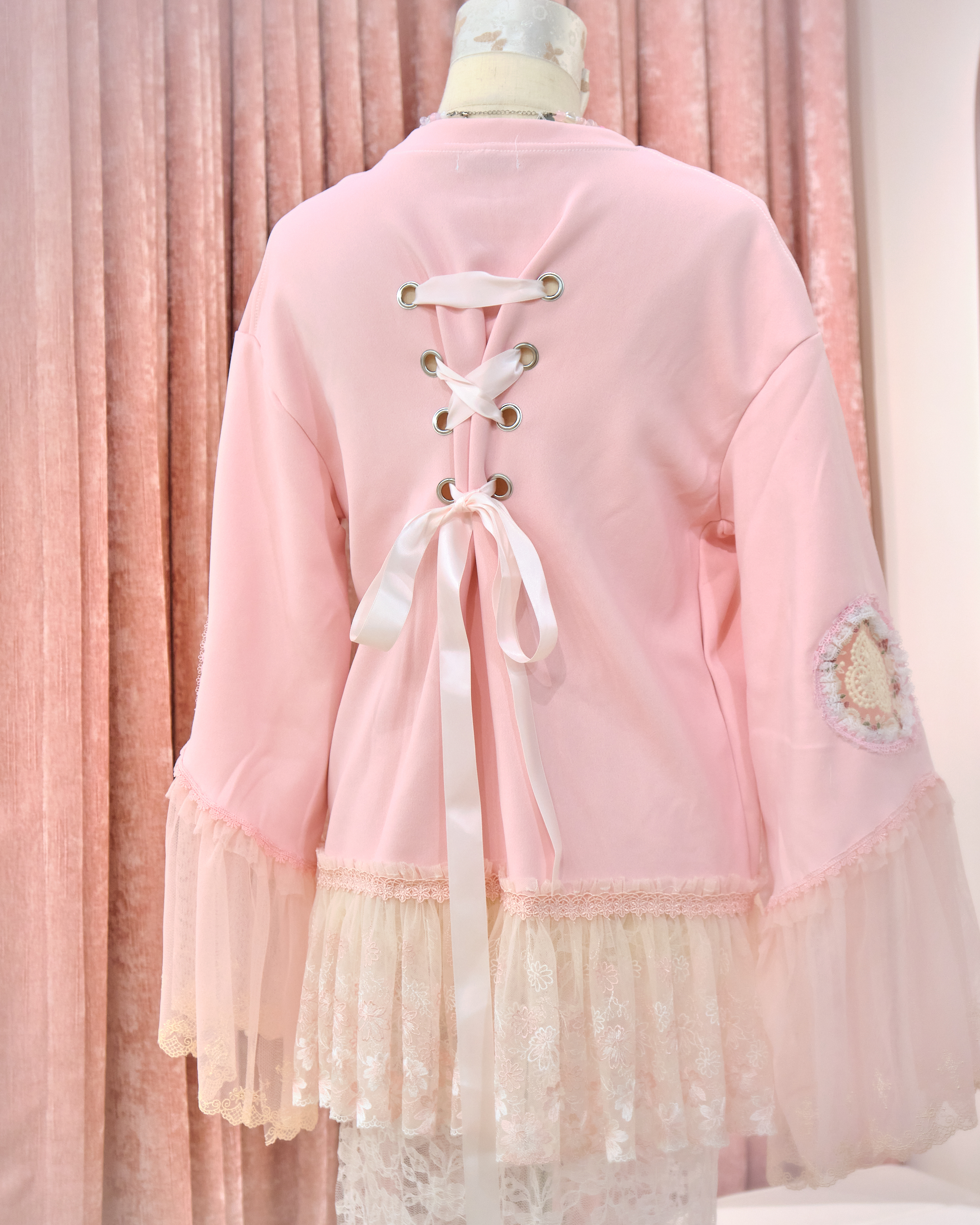 13128 Heart Window Lace Long Sweater OP Dress