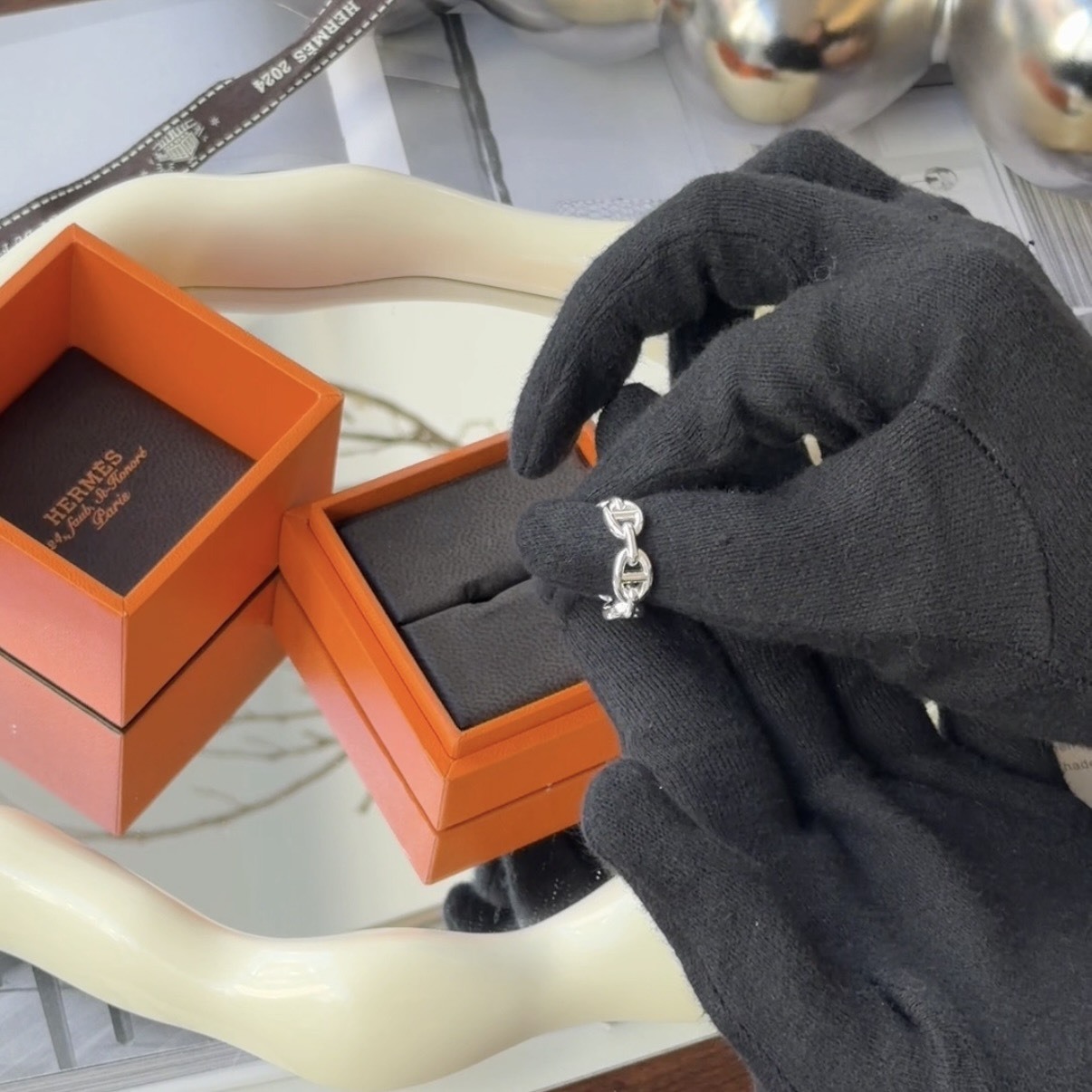 HERMES｜純銀豬鼻子戒指