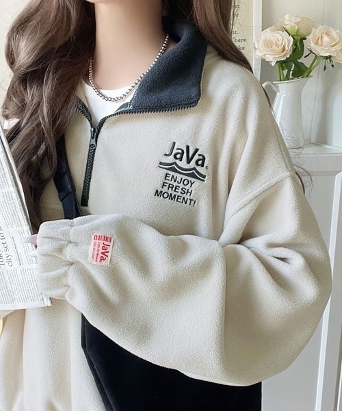 Java / fleece half-zip pullover