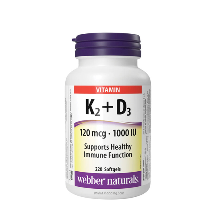 加拿大 Webber Naturals K2 + D3  (220 粒裝）