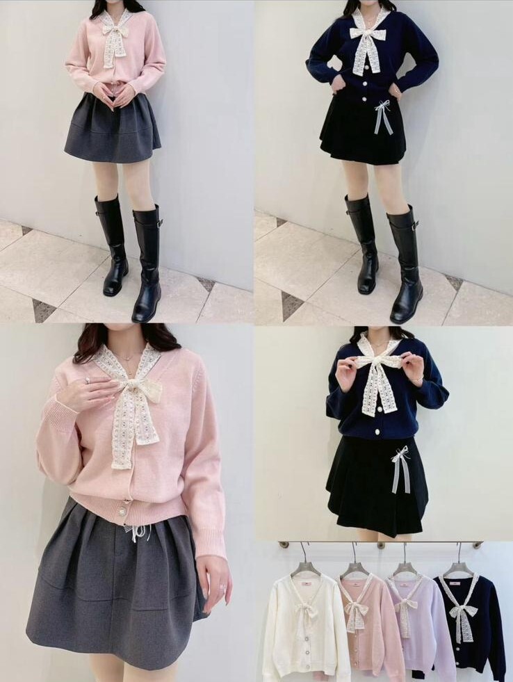 J62 韓國🇰🇷lace蝴蝶結 胸40-50 長23 $329