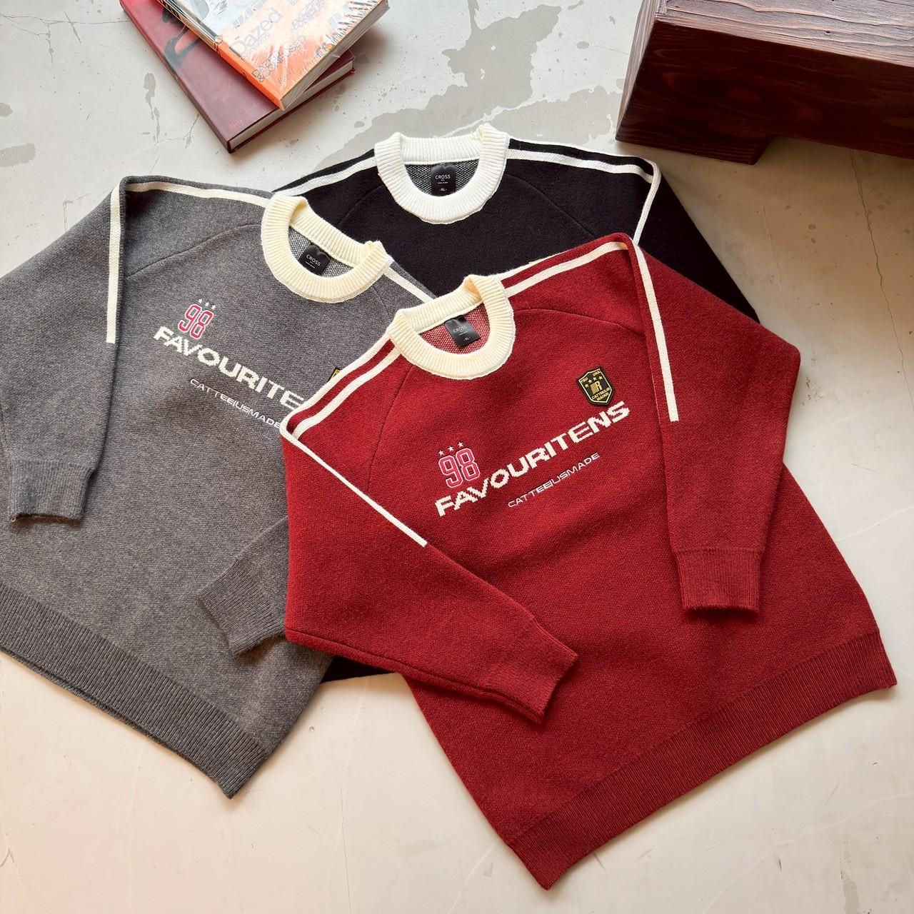 復古字母織帶毛衣 98334