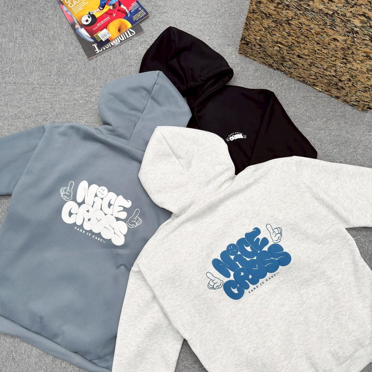 Nice CROSS 發泡手勢帽T 98331