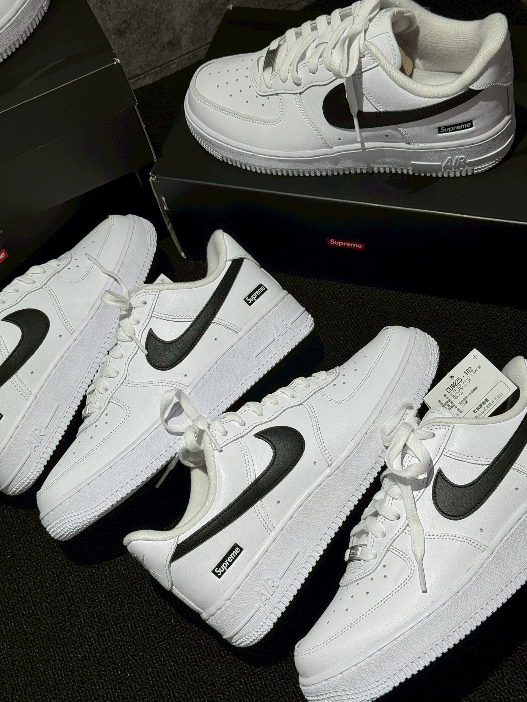 Supreme x Nike Air Force 1 Low 新款 白底黑標Logo