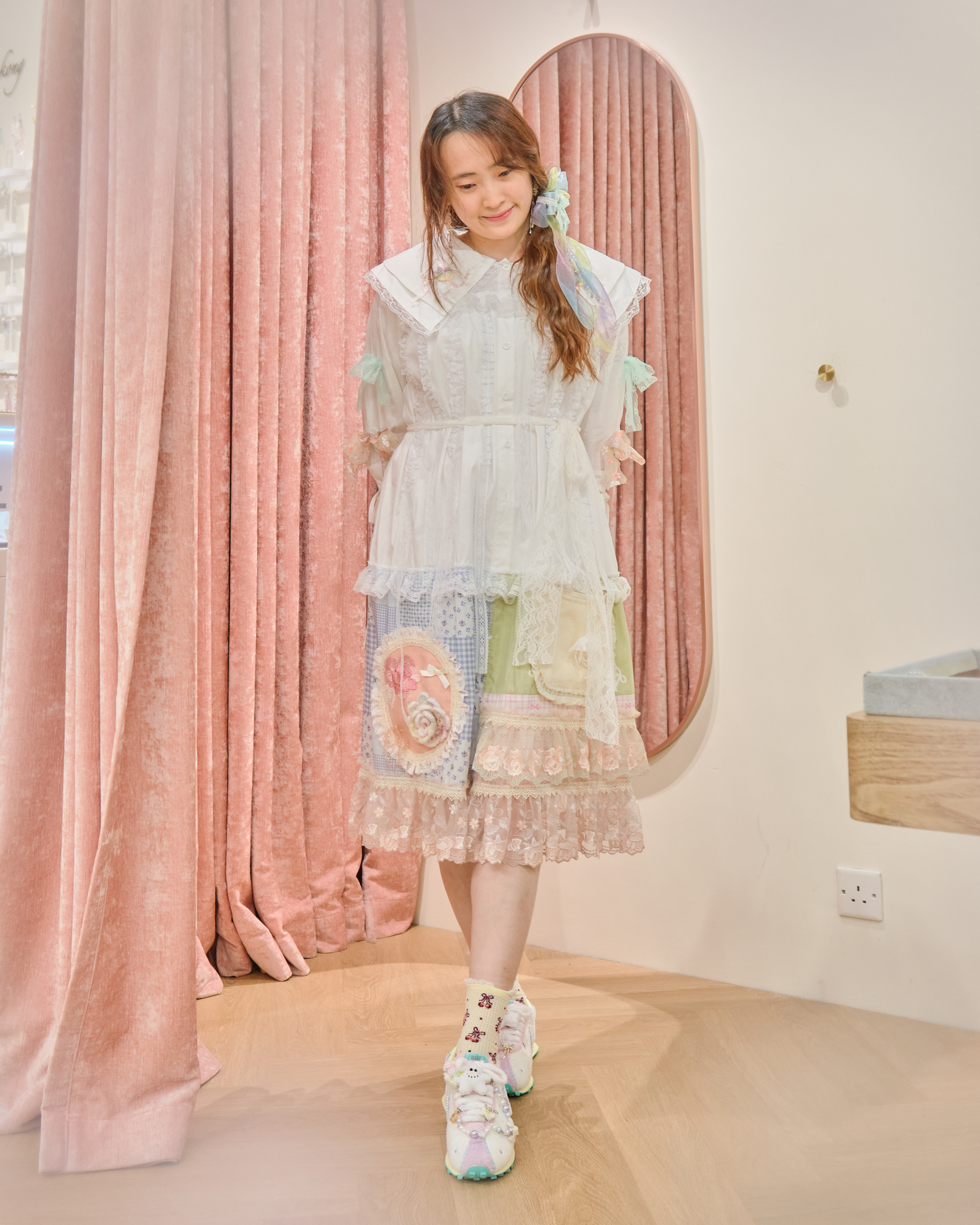 13120 Sailor Lace Collar Forest Patchwork Lace OP Long Dress