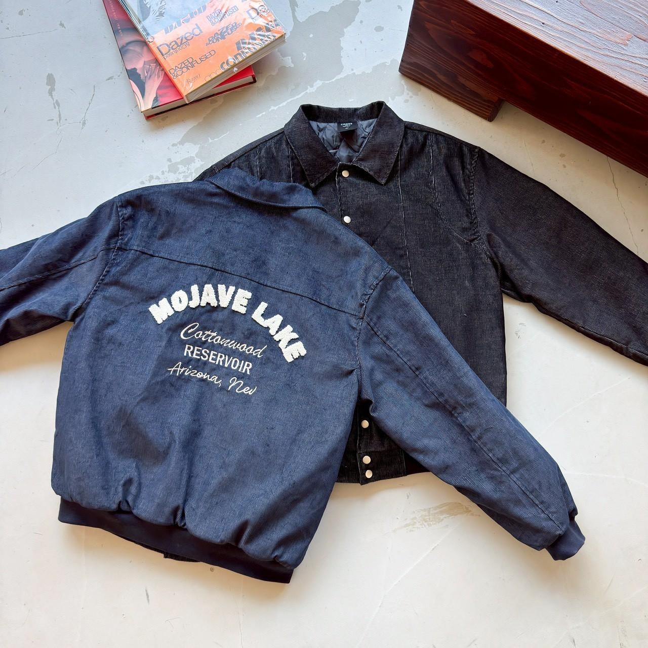 美式復古毛巾繡鋪棉棒球外套 98294