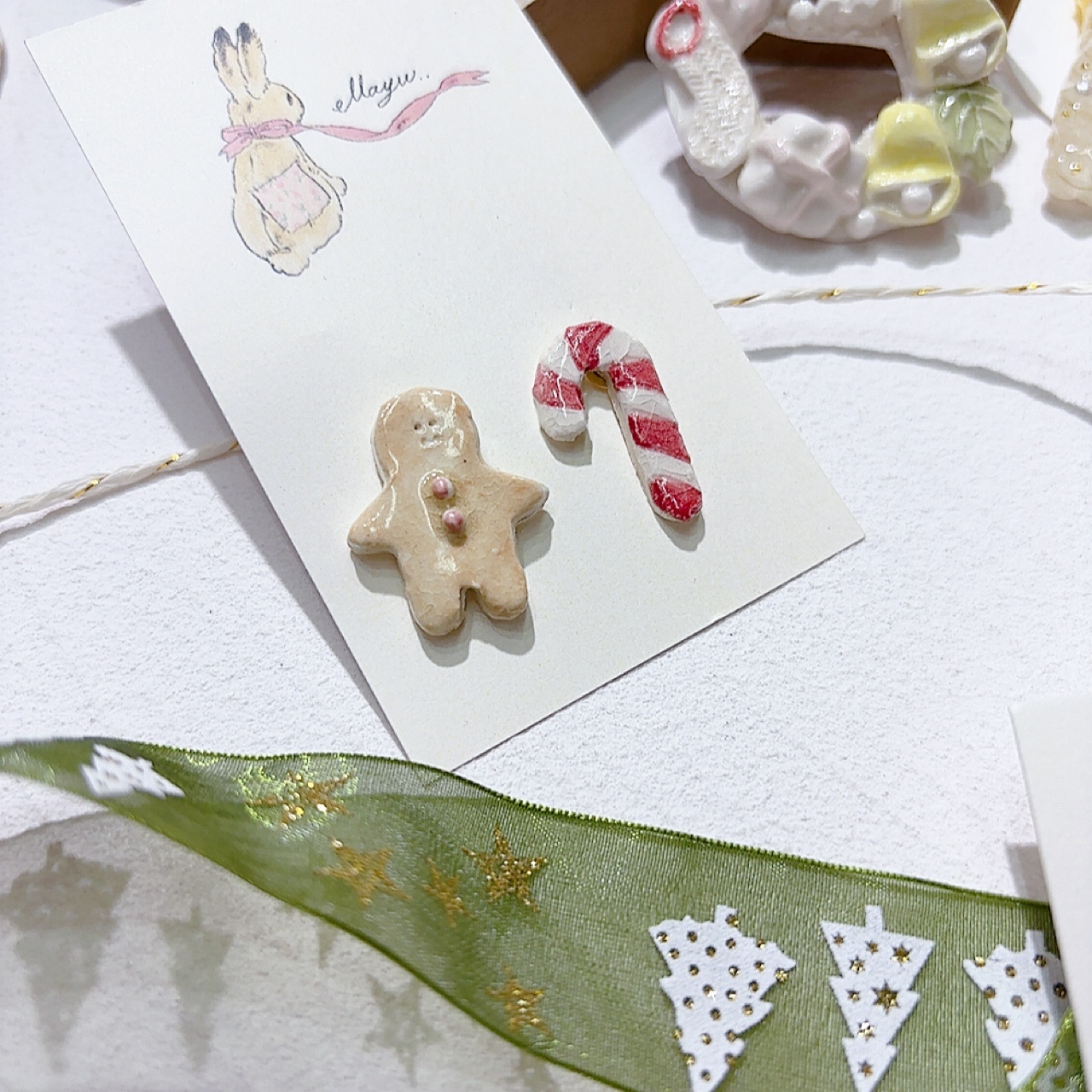 薑餅人&士的糖耳環