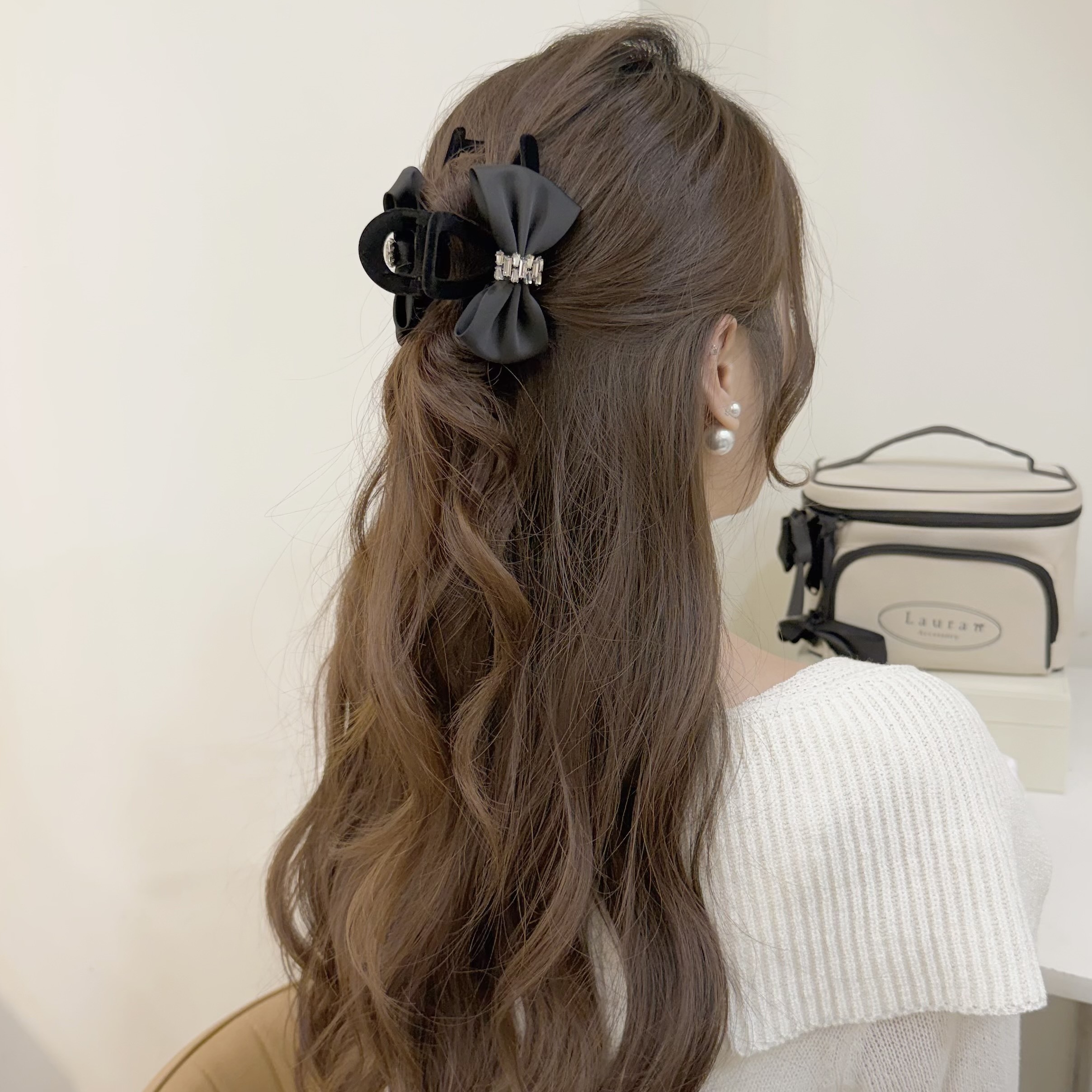 K269鋯石方鑽蝴蝶結半頭鯊魚夾