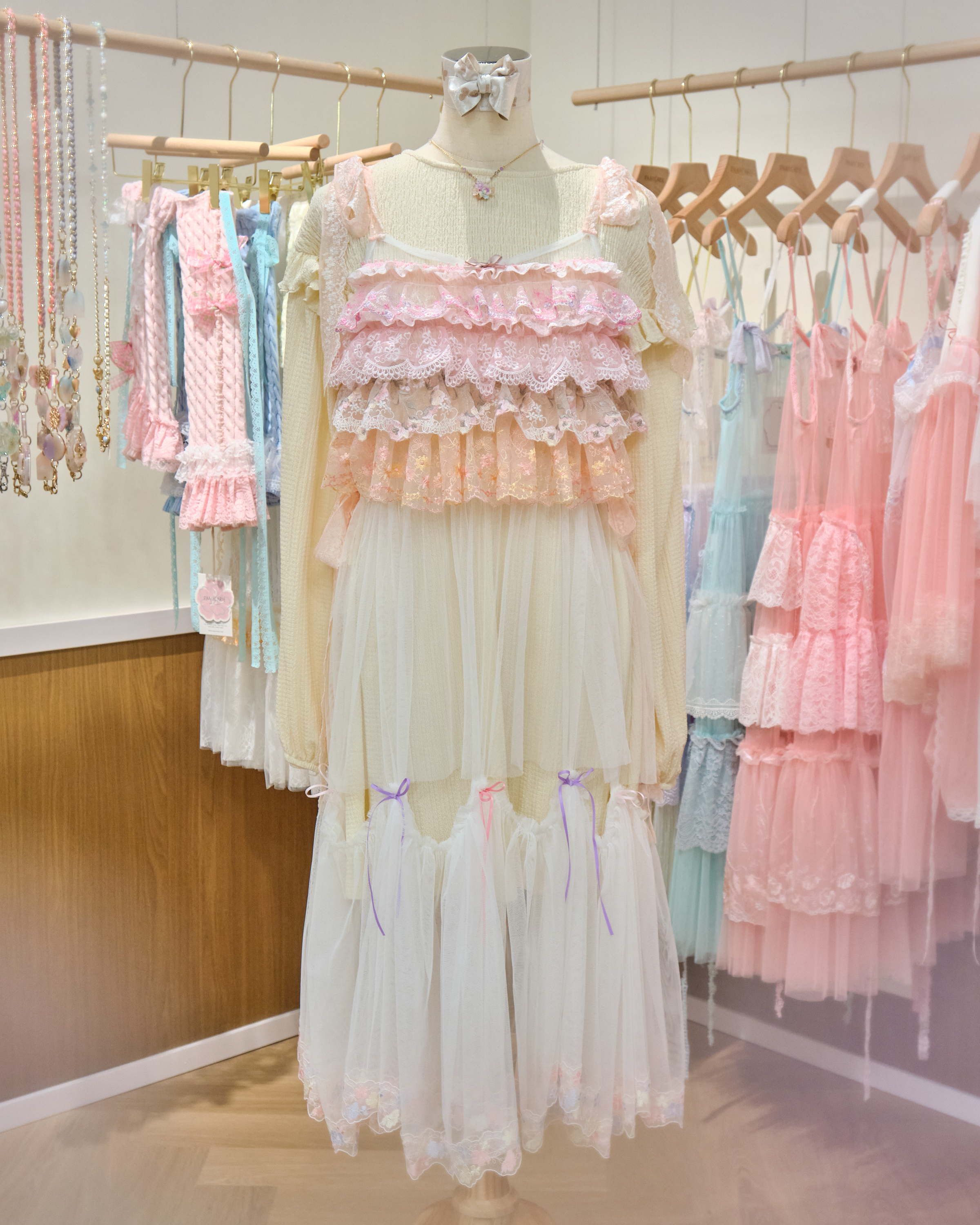 13109 Sakura Sugar Moonlight Lace Ruffle Tie-Strap Puff Dress