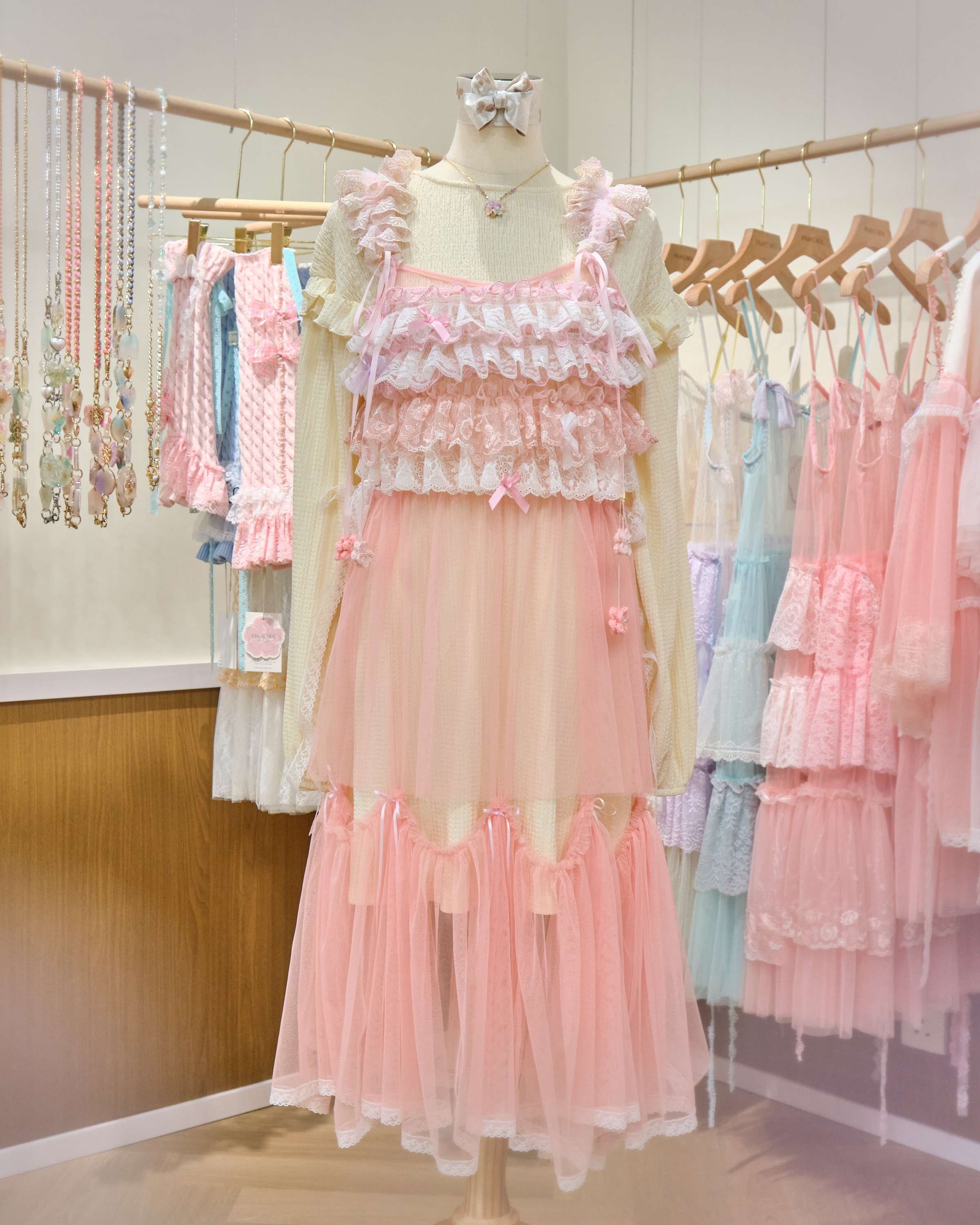 13108 Sakura Sugar Moonlight Lace Ruffle Tie-Strap Puff Dress