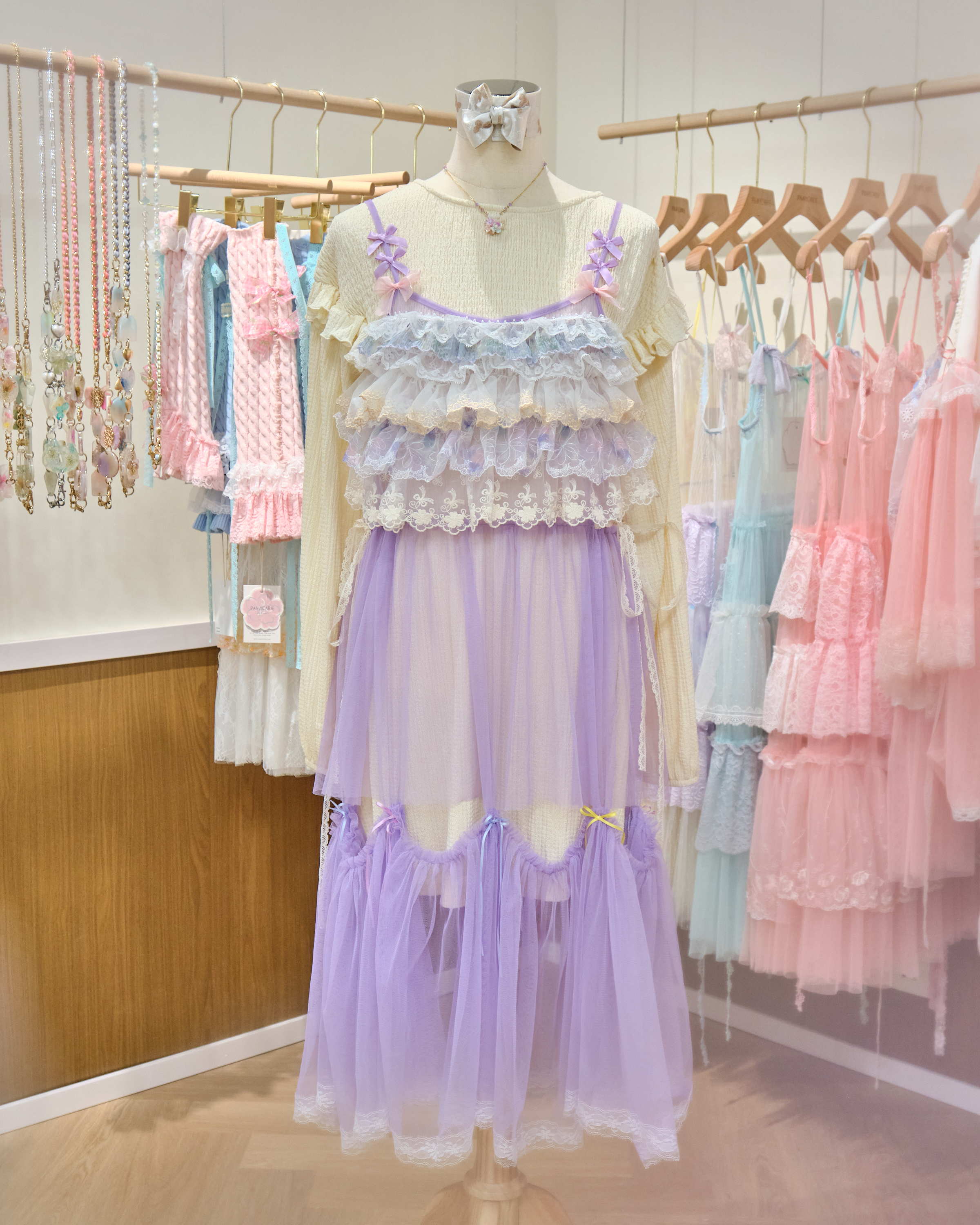 13106 Sakura Sugar Moonlight Lace Ruffle Tie-Strap Puff Dress