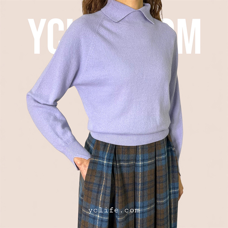 小尖立領羊毛針織衫