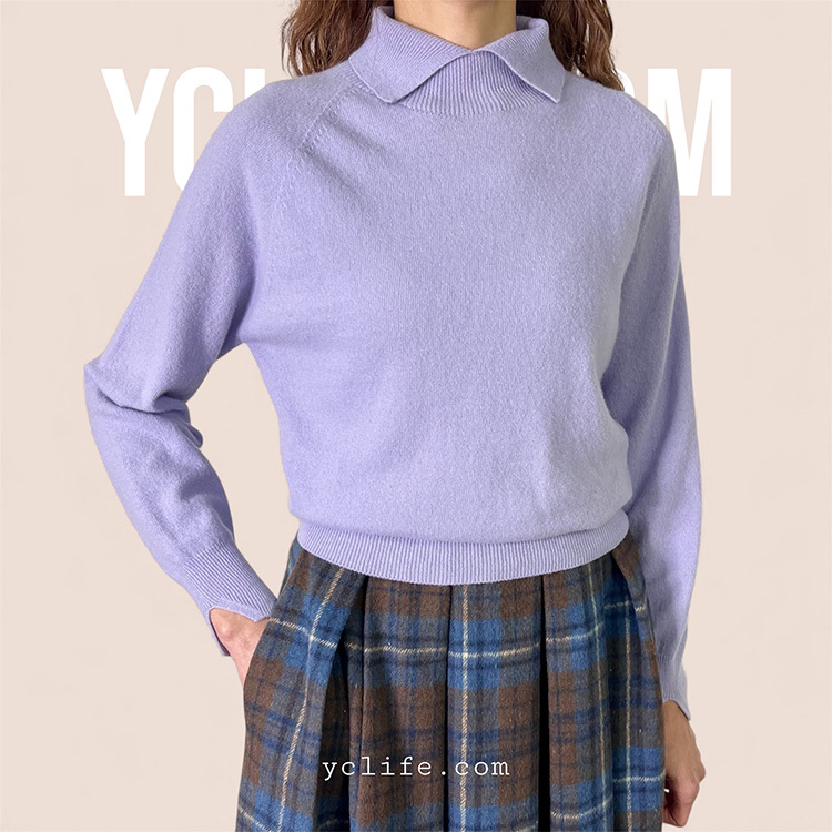 小尖立領羊毛針織衫