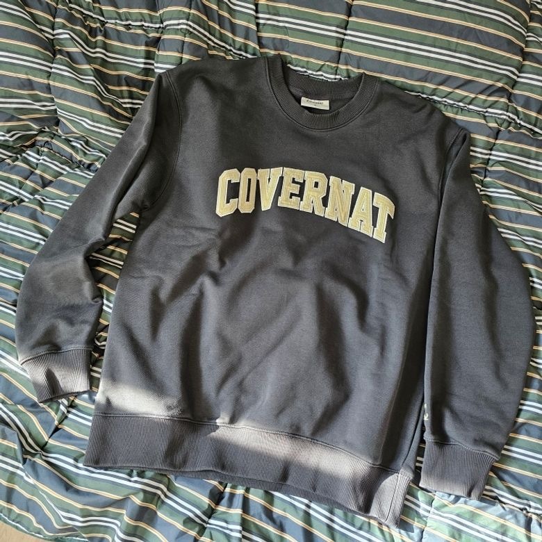 【預購】韓國 Covernat 刺繡 布標 Arch Logo Sweatshirt  經典 拱型 Logo大學Tee