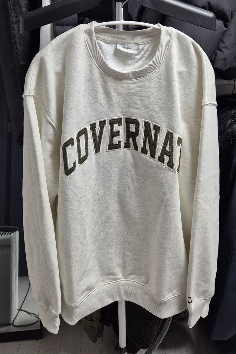【預購】韓國 Covernat 刺繡 布標 Arch Logo Sweatshirt  經典 拱型 Logo大學Tee