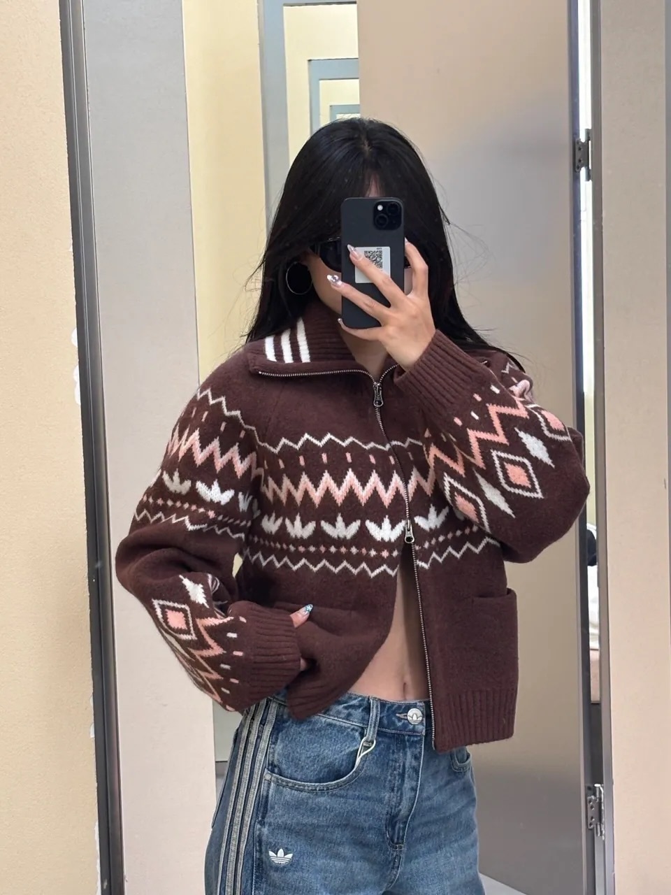 (預訂) Adidas Cardigan Fair Isle - Brown