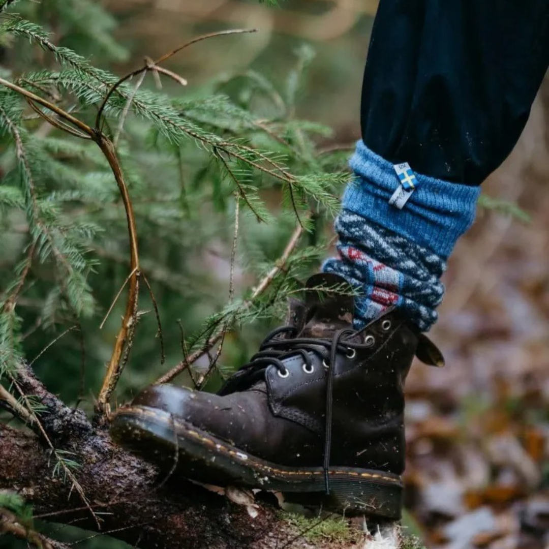 Öjbro Vantfabrik｜Futhark｜歐布羅經典膝下長筒羊毛襪 - 弗薩克文系列