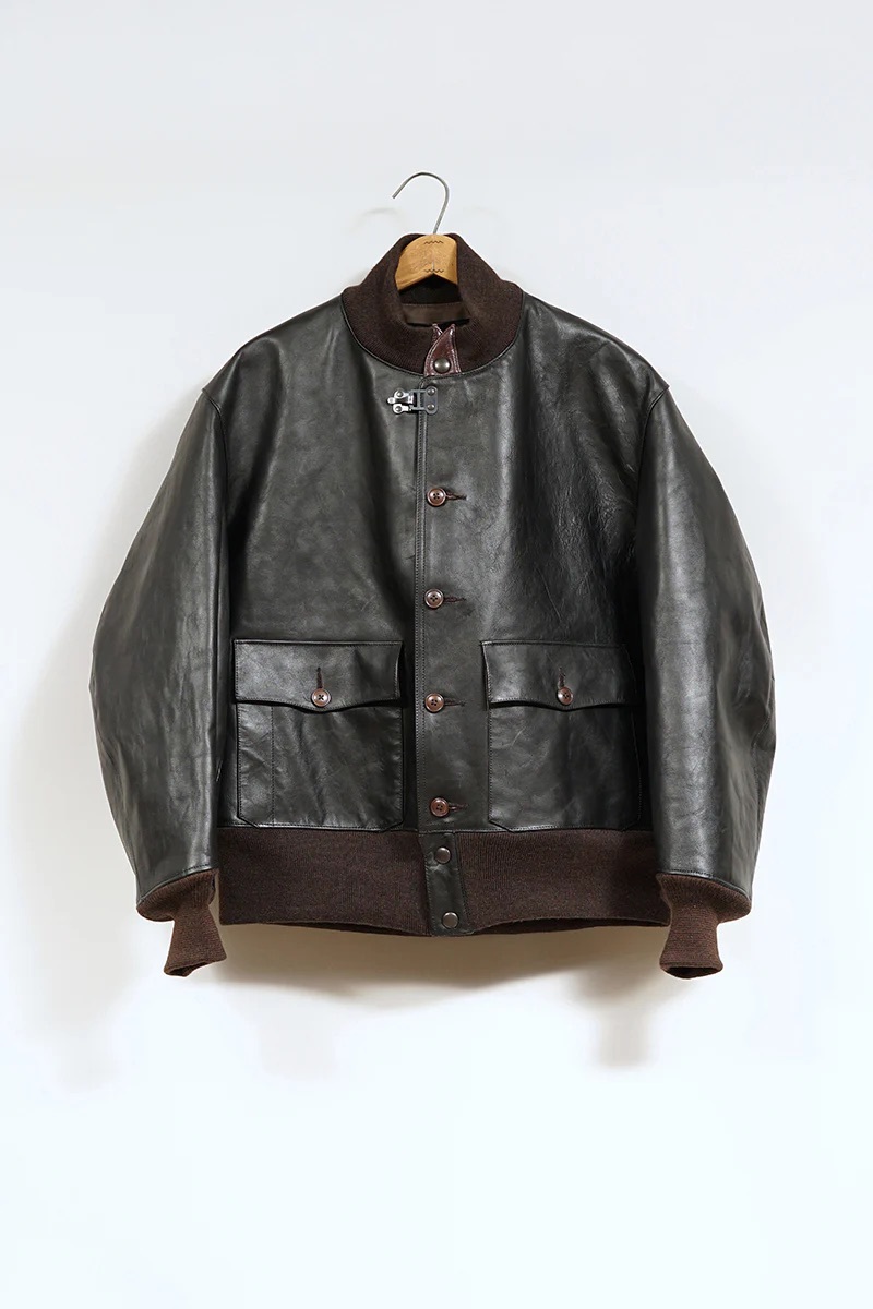 NIGEL CABOURN A-1 JK BROWN CORE LEATHER