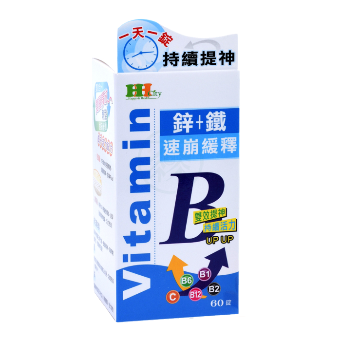 上瀧生技H.City 亮活B鋅+鐵 B群雙層錠 60錠/瓶