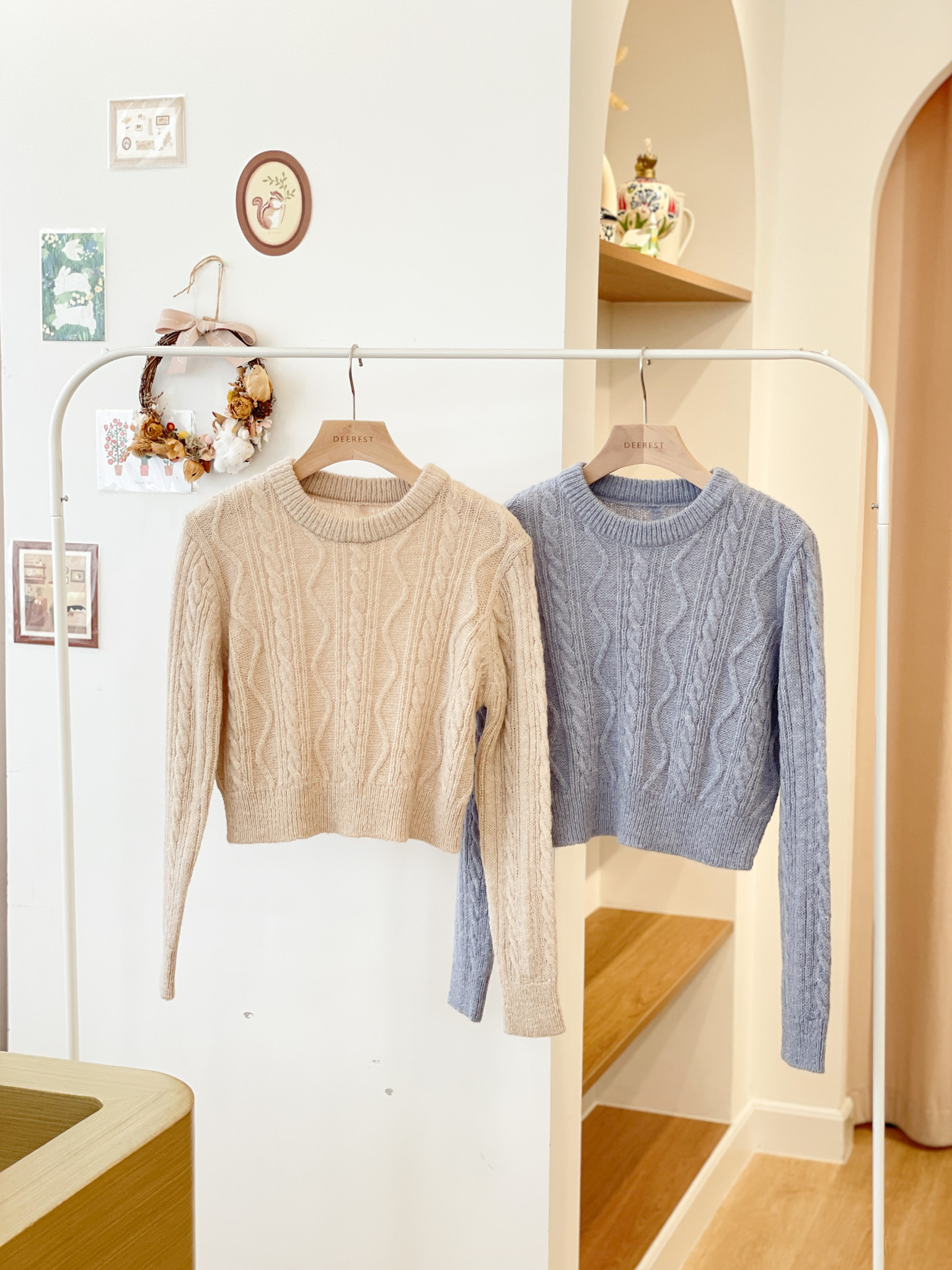 T1430 Vanilla Braided Cropped Sweater