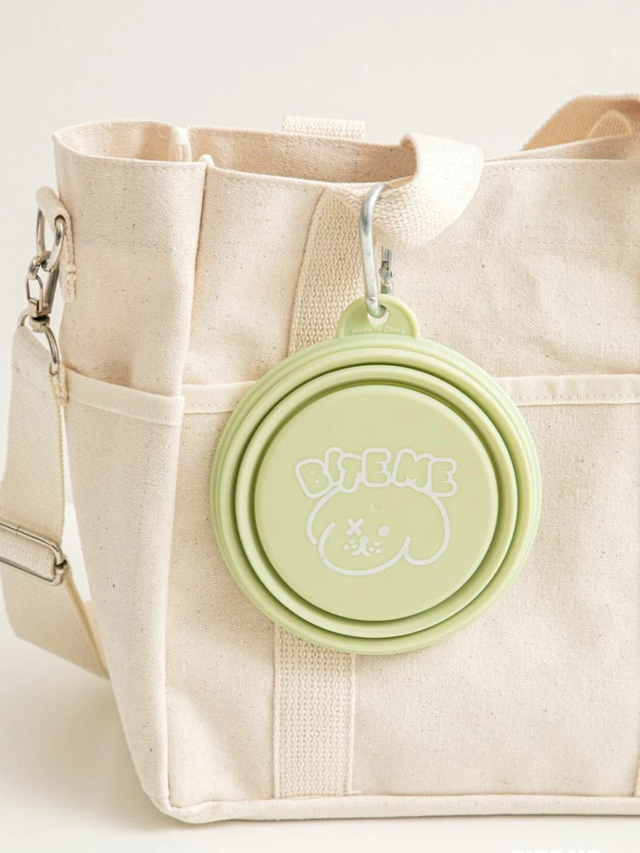 【韓國 BiteMe】馬卡龍寵物折疊碗