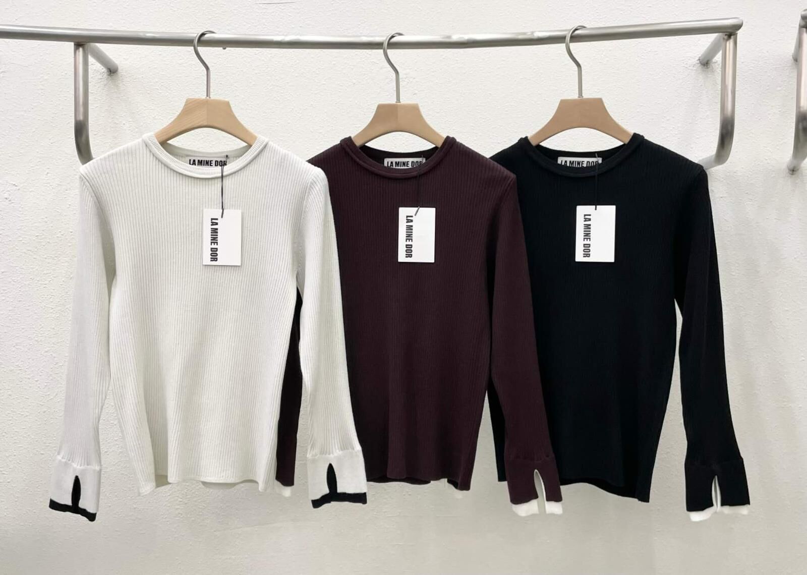 0212944a/韓國別有一袖針織上衣 32-42/34-42/23