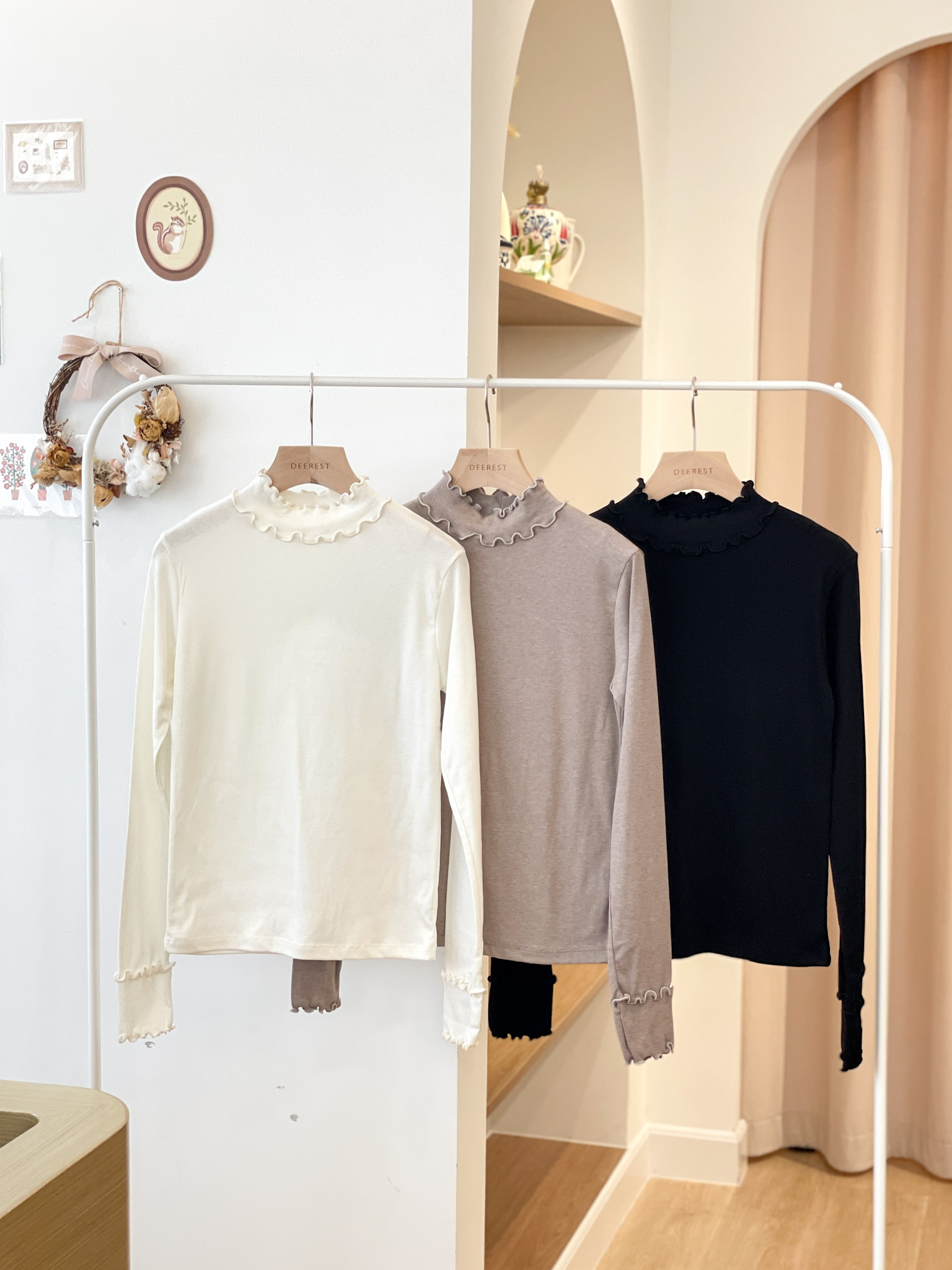 【舒適感· 極彈！】T1434 Stretchy Double Ruffles Top