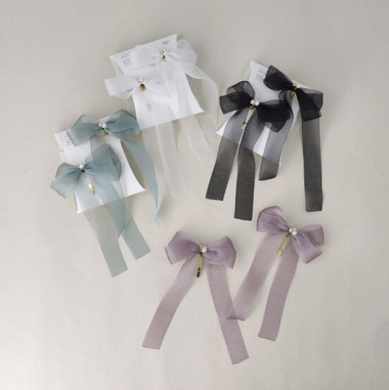 [日本制] 網紗蝴蝶結迷你髮圈插