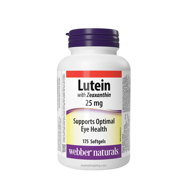 加拿大 Webber Naturals 葉黃素 Lutein 25mg 加 玉米黃質 Zeaxanthin 護眼膠囊 (175 粒裝）