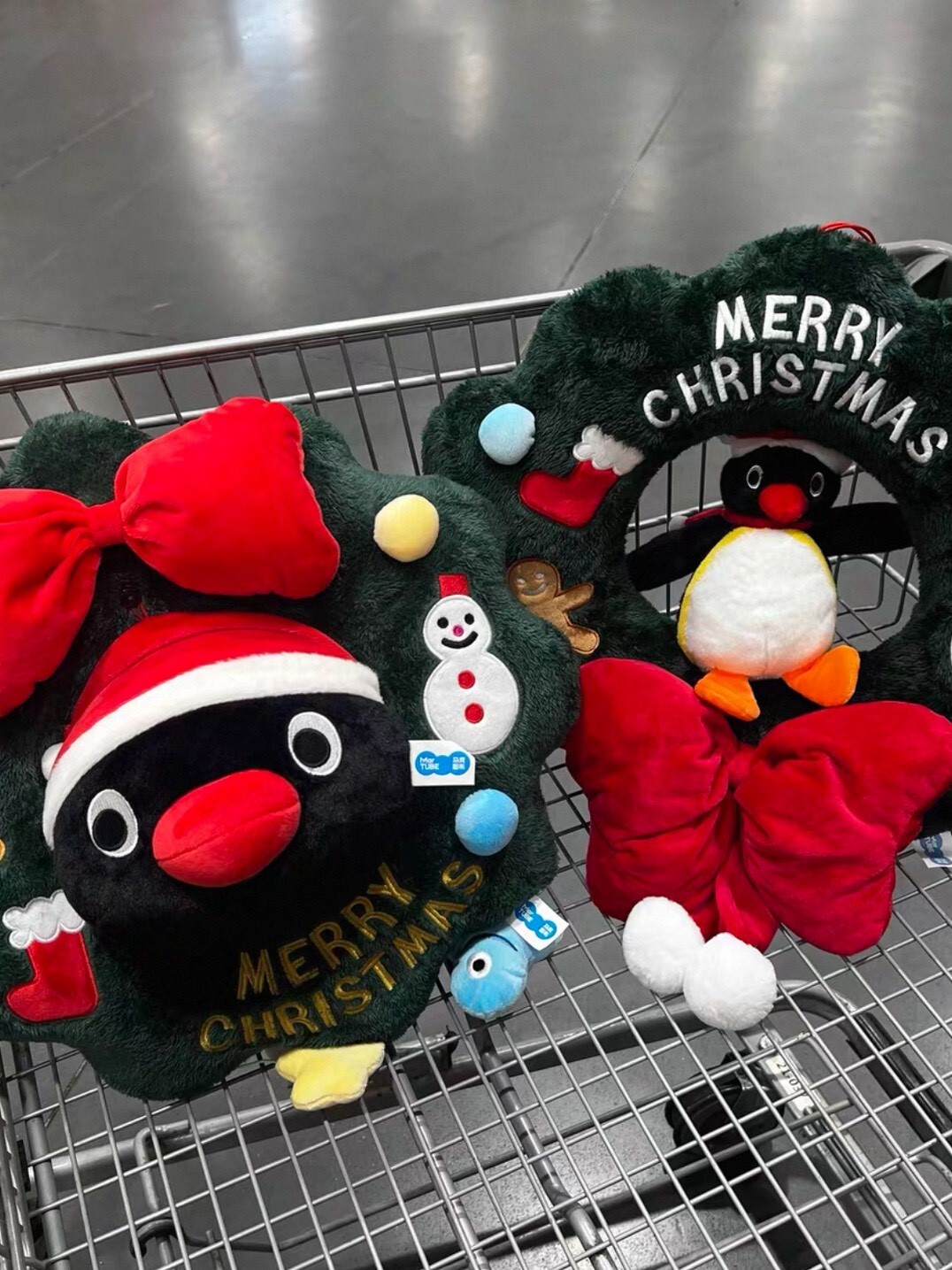 Officially licensed PINGU penguin family Christmas wreaths and ornaments