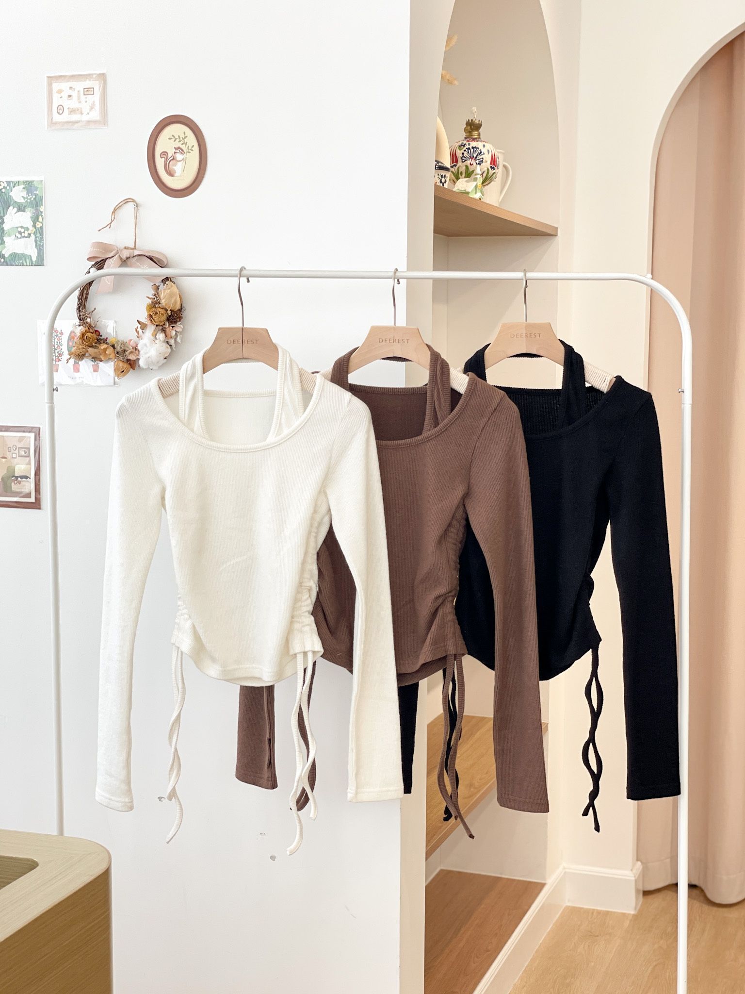 T1440 Mocha Halter Neck Top