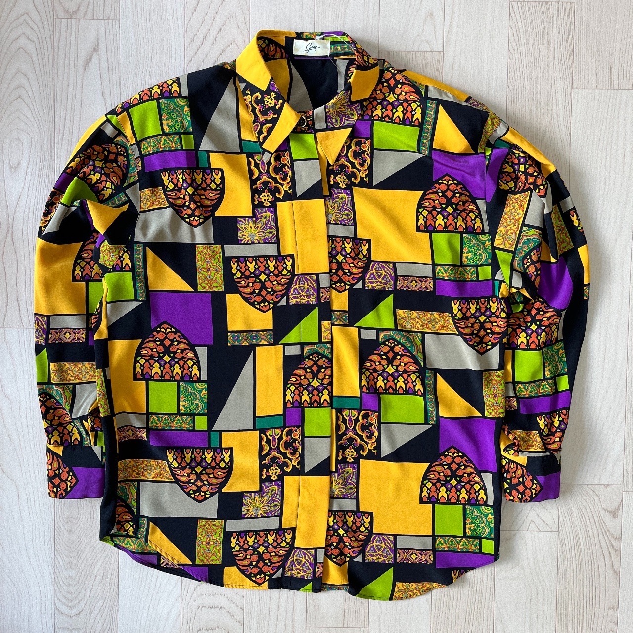 日本製高飽和度色塊拼接襯衫