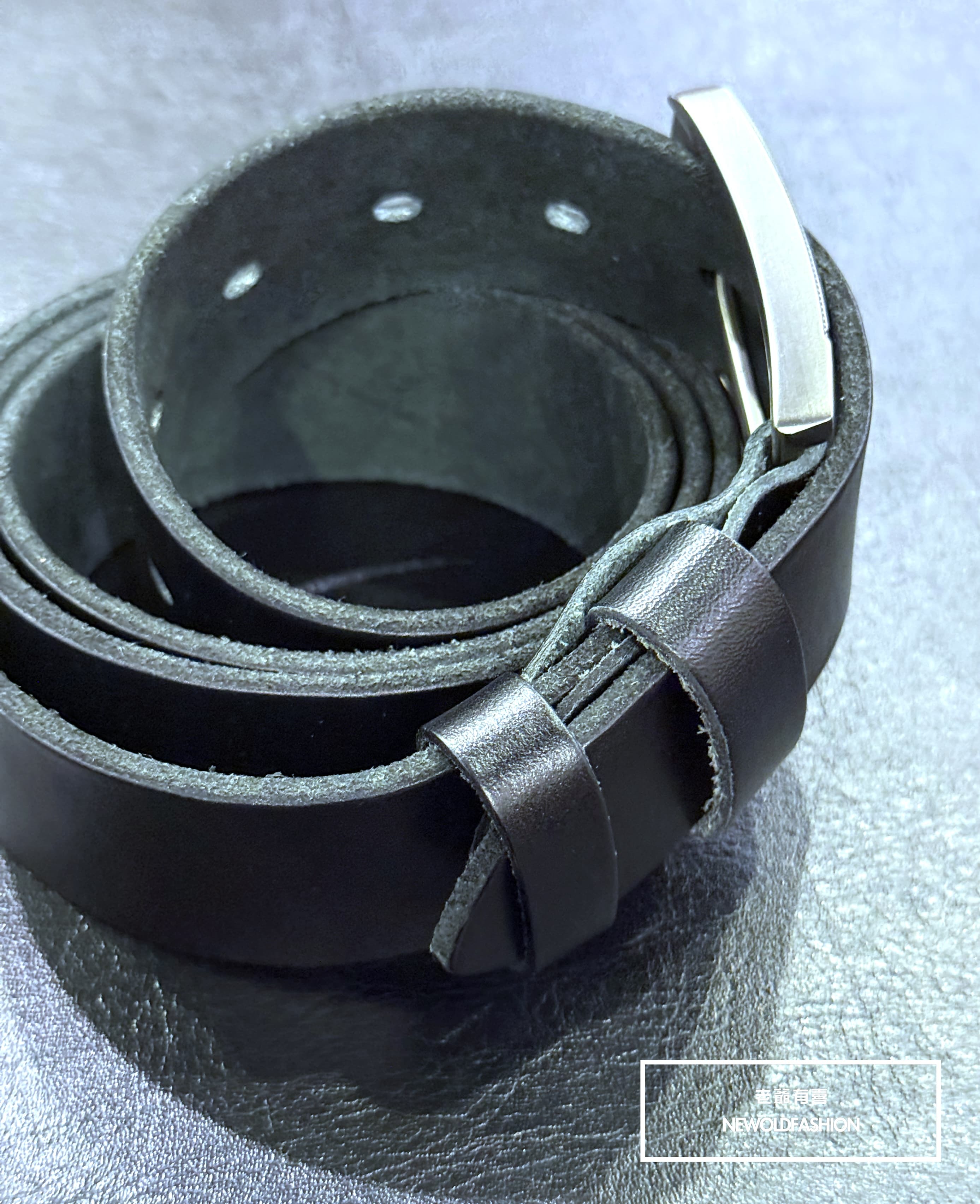 『新品上市』重磅經典原色頭層牛皮皮帶(NOF2511139)-黑