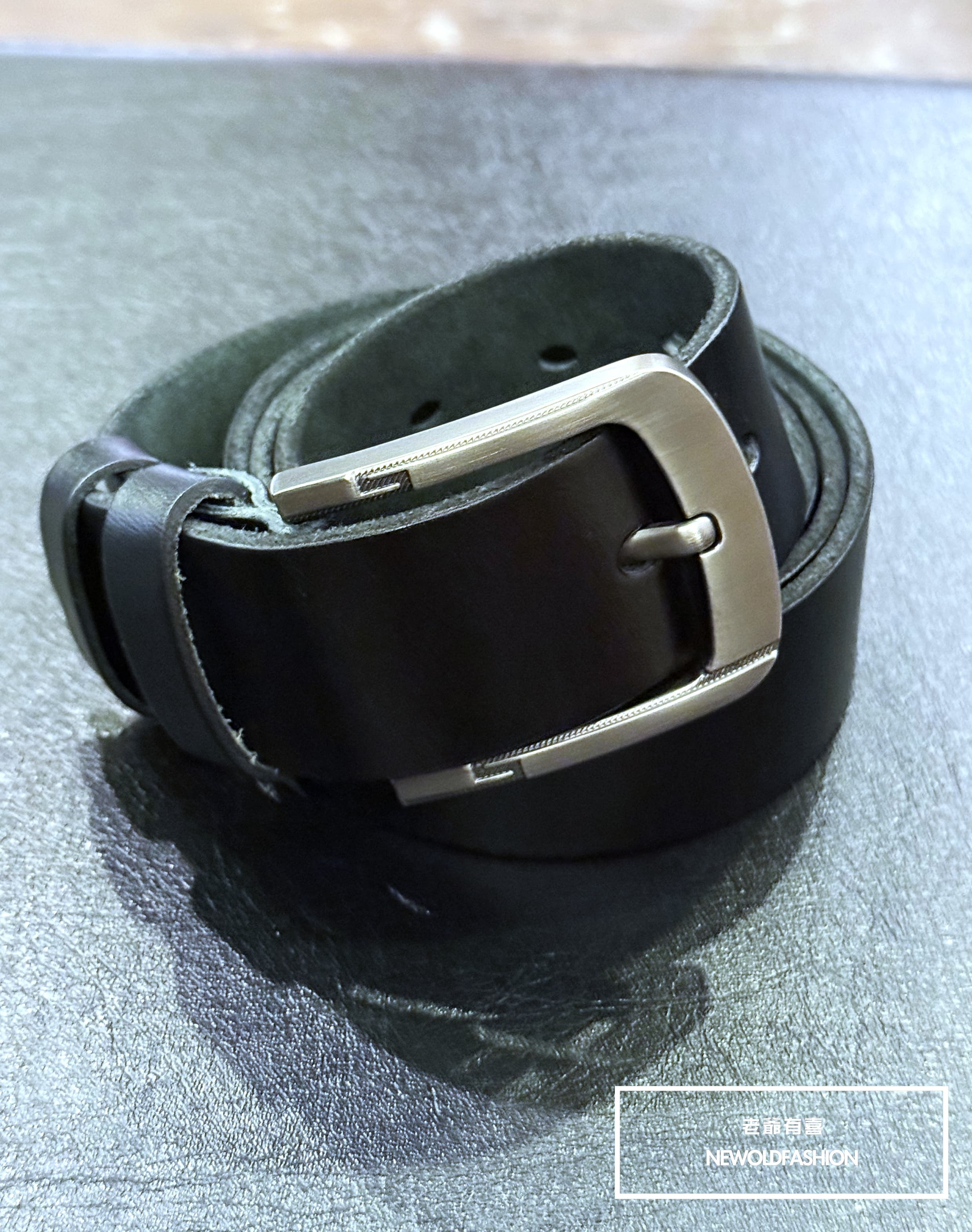 『新品上市』重磅經典原色頭層牛皮皮帶(NOF2511139)-黑