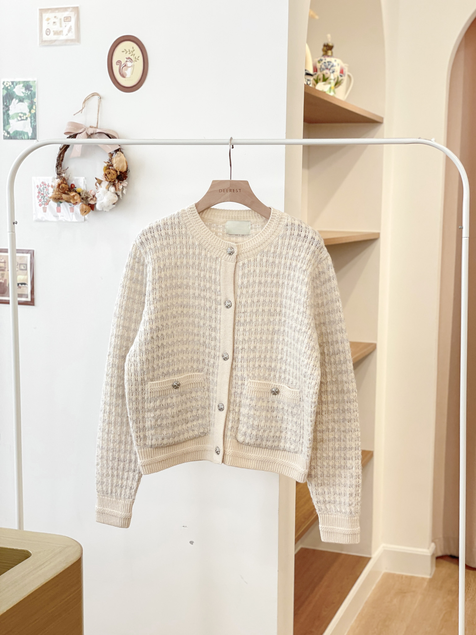 JK262 Pearly Tweedy Cardigan