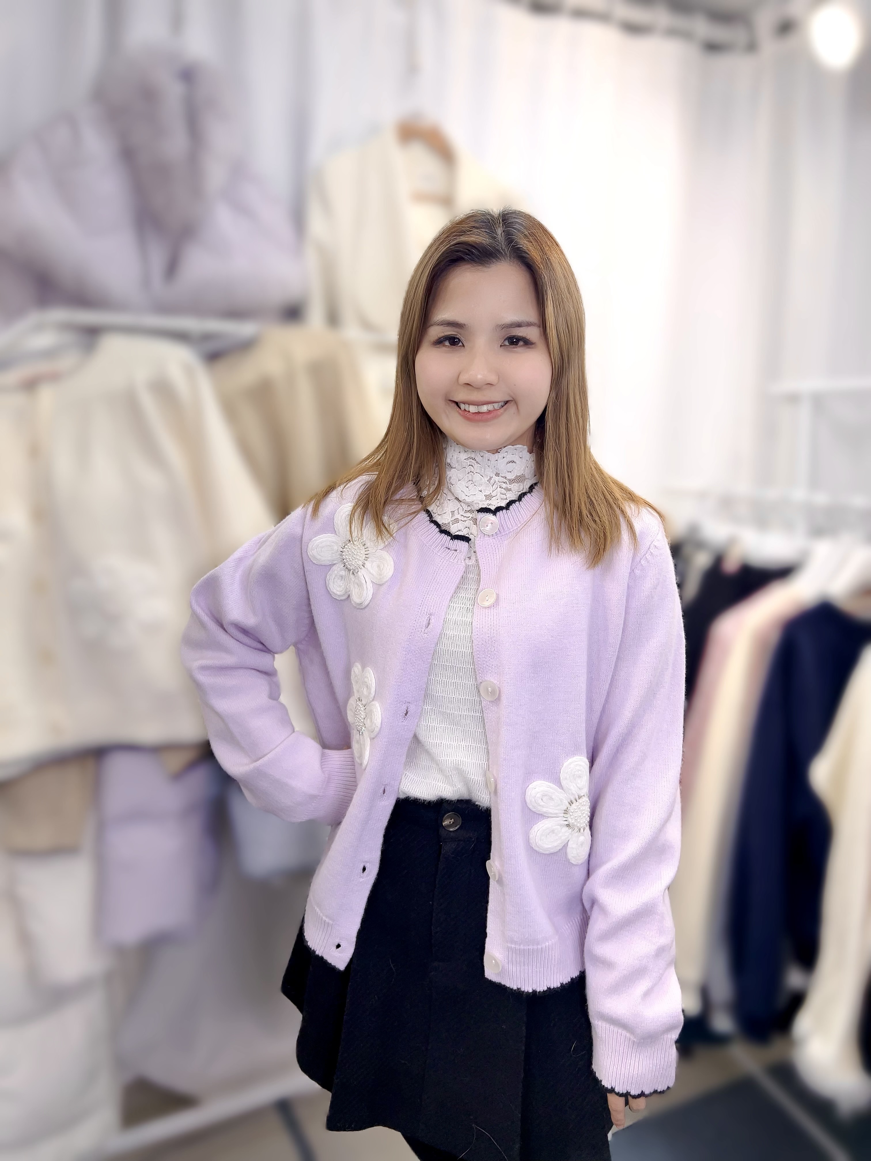 J52 韓國🇰🇷羊毛大花外套  羊毛10%  胸41-49 長22.5   原價 $339