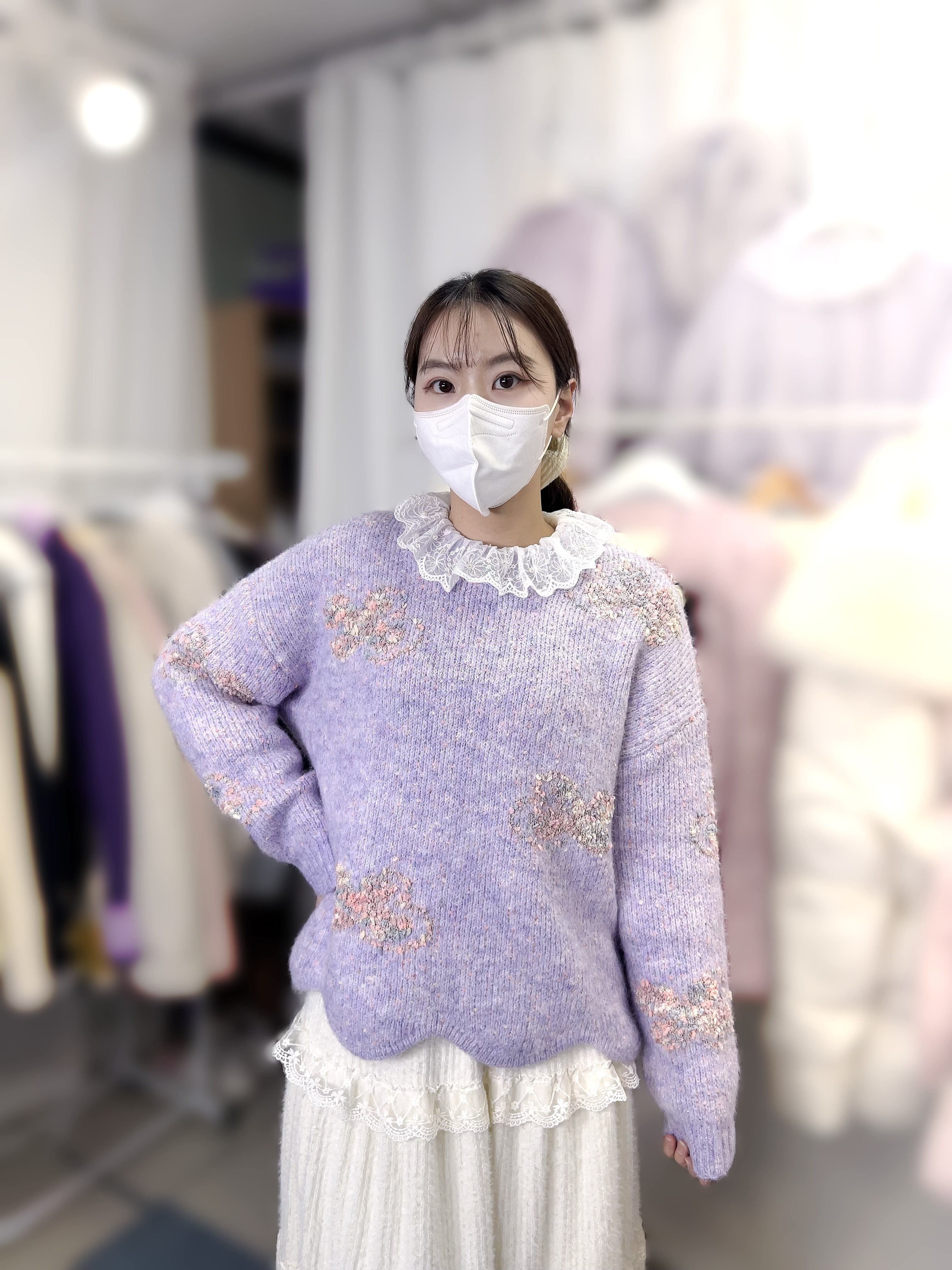 J60 蝴蝶結羊毛上衣    羊毛10%  胸44-53 長23   $349