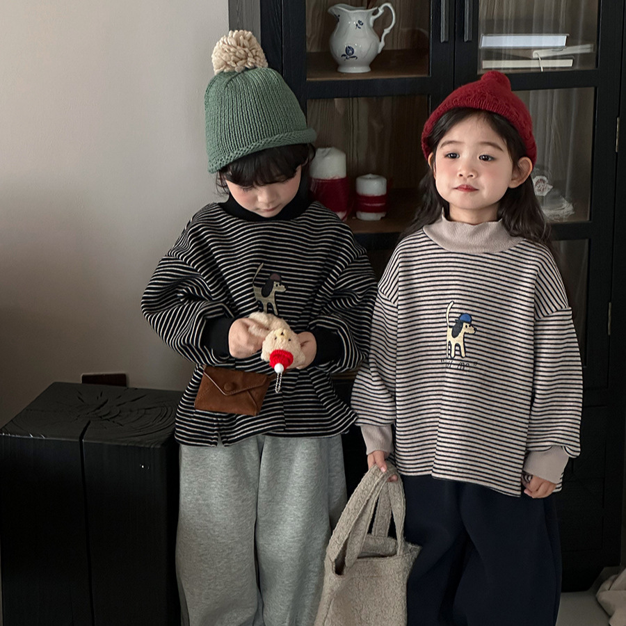 戴帽狗狗加厚半高領上衣(80-140)