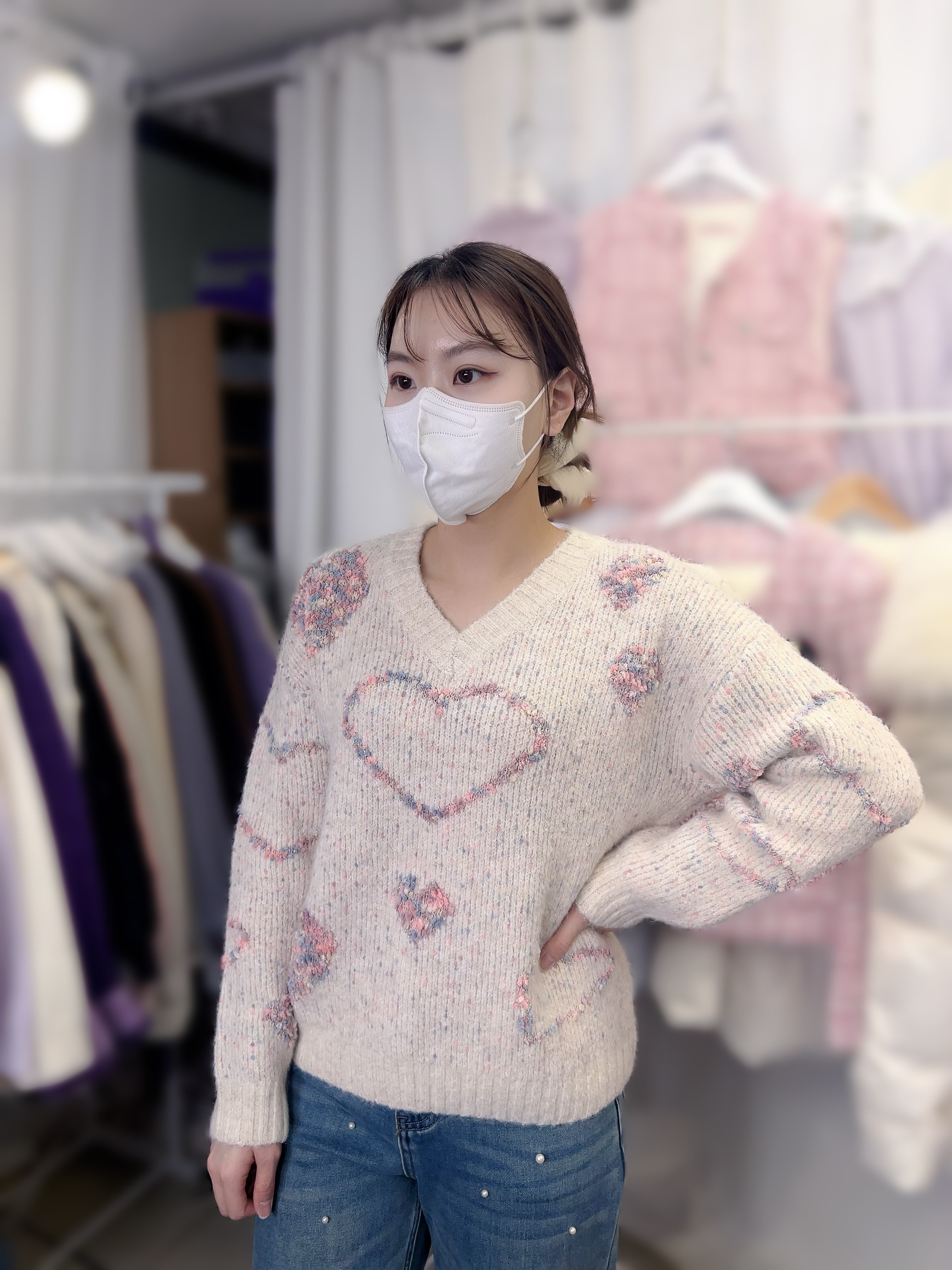 J63 心心羊毛   羊毛10%  胸42-51 長23  原價 $349