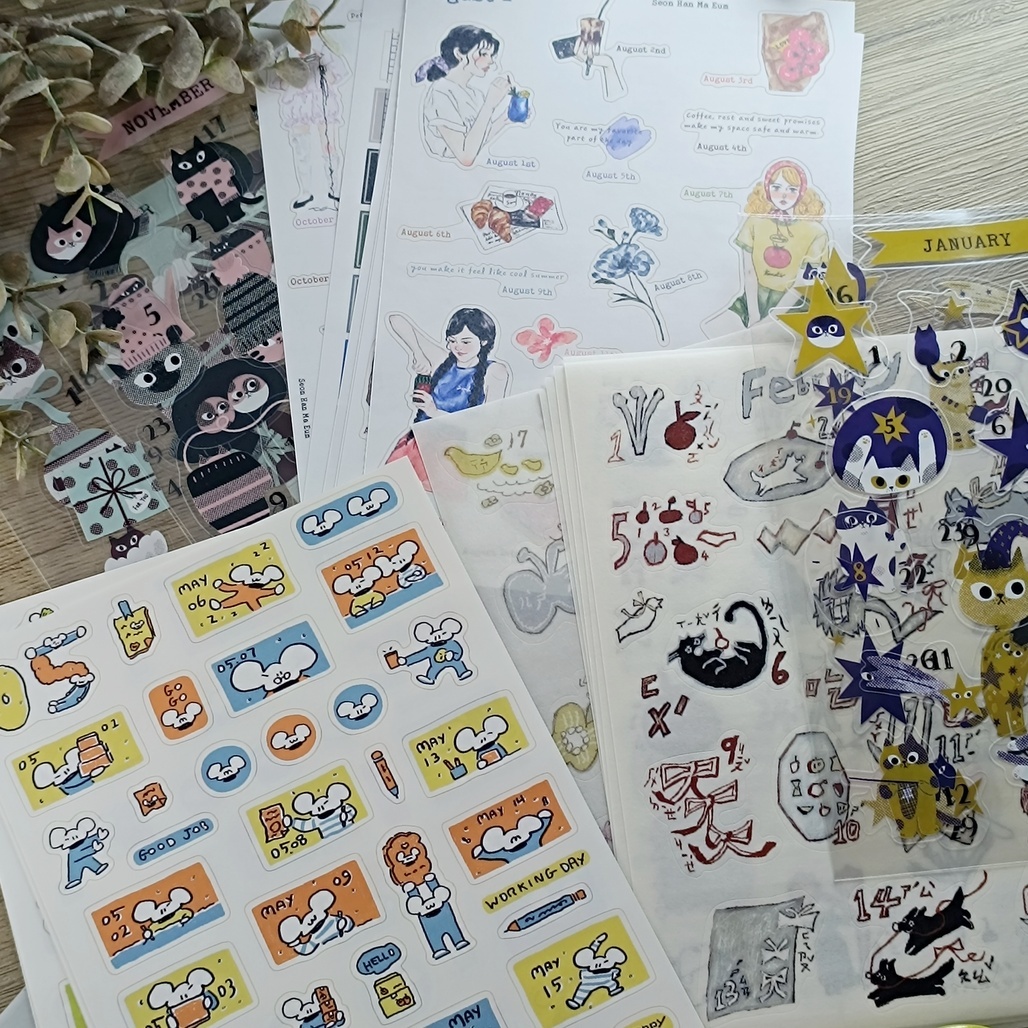 大芝麻小花生．2026 無時效日付貼紙 4作者聯名