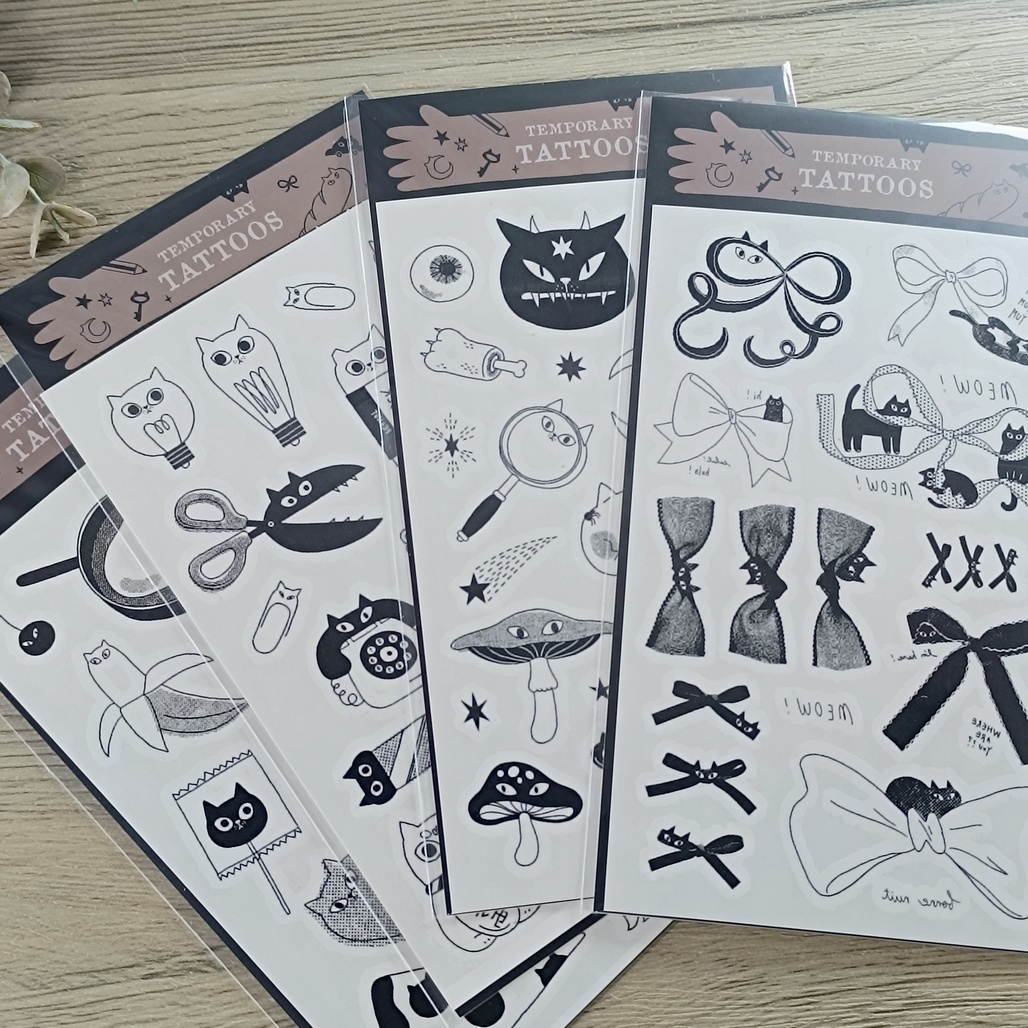 大芝麻小花生．貓貓 紋身貼紙 共四款