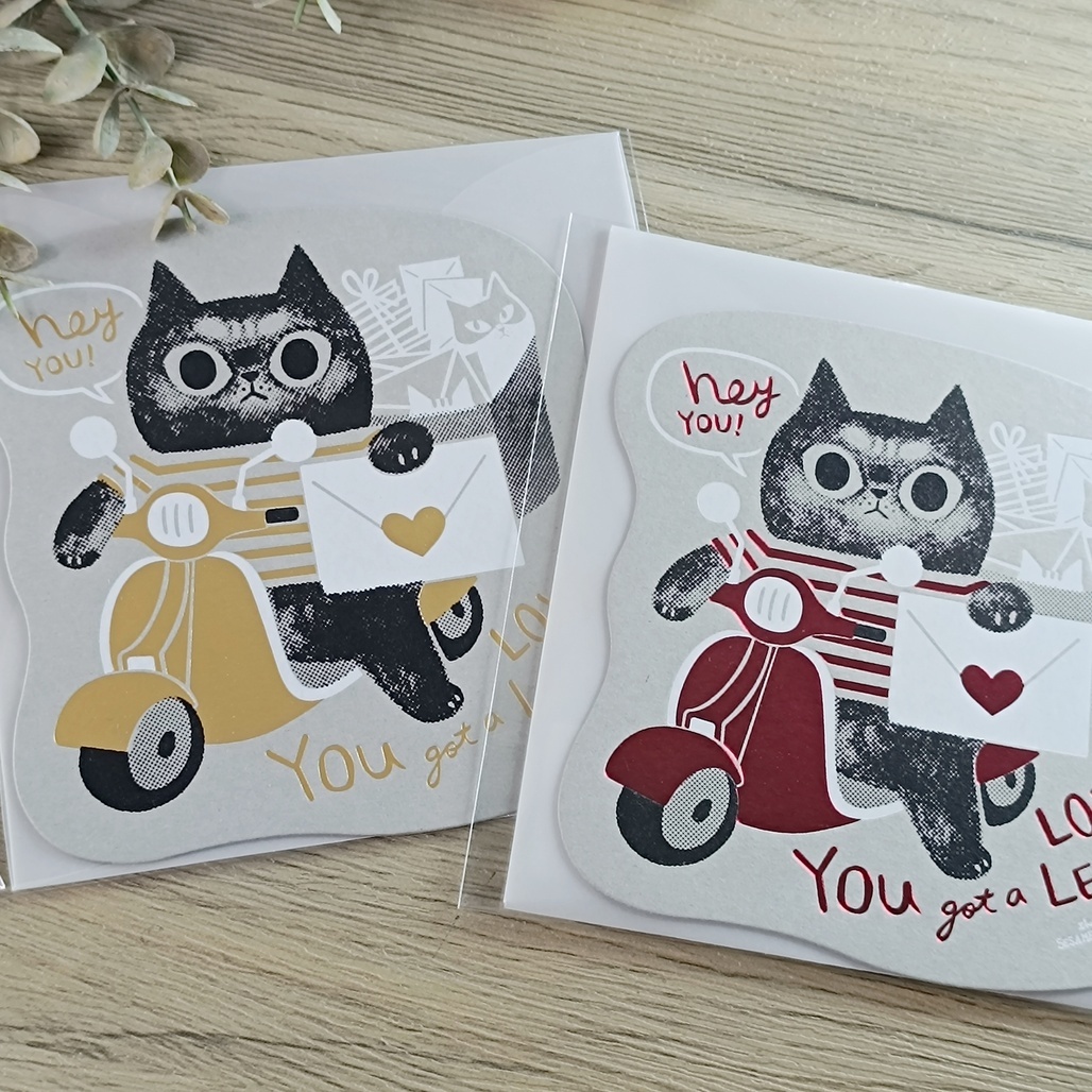 大芝麻小花生．You got a love letter 手工絹印情書卡 共二款